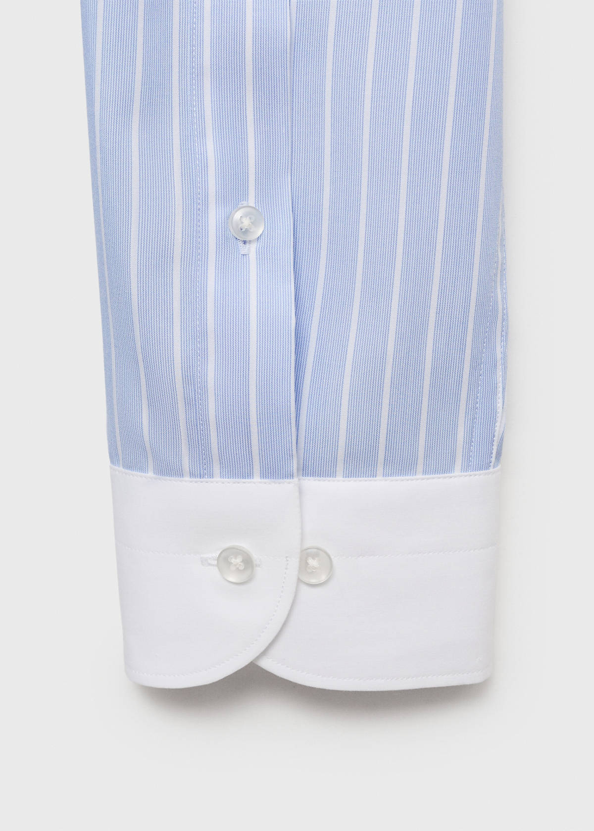 Striped-print slim-fit suit shirt — Sky Blue