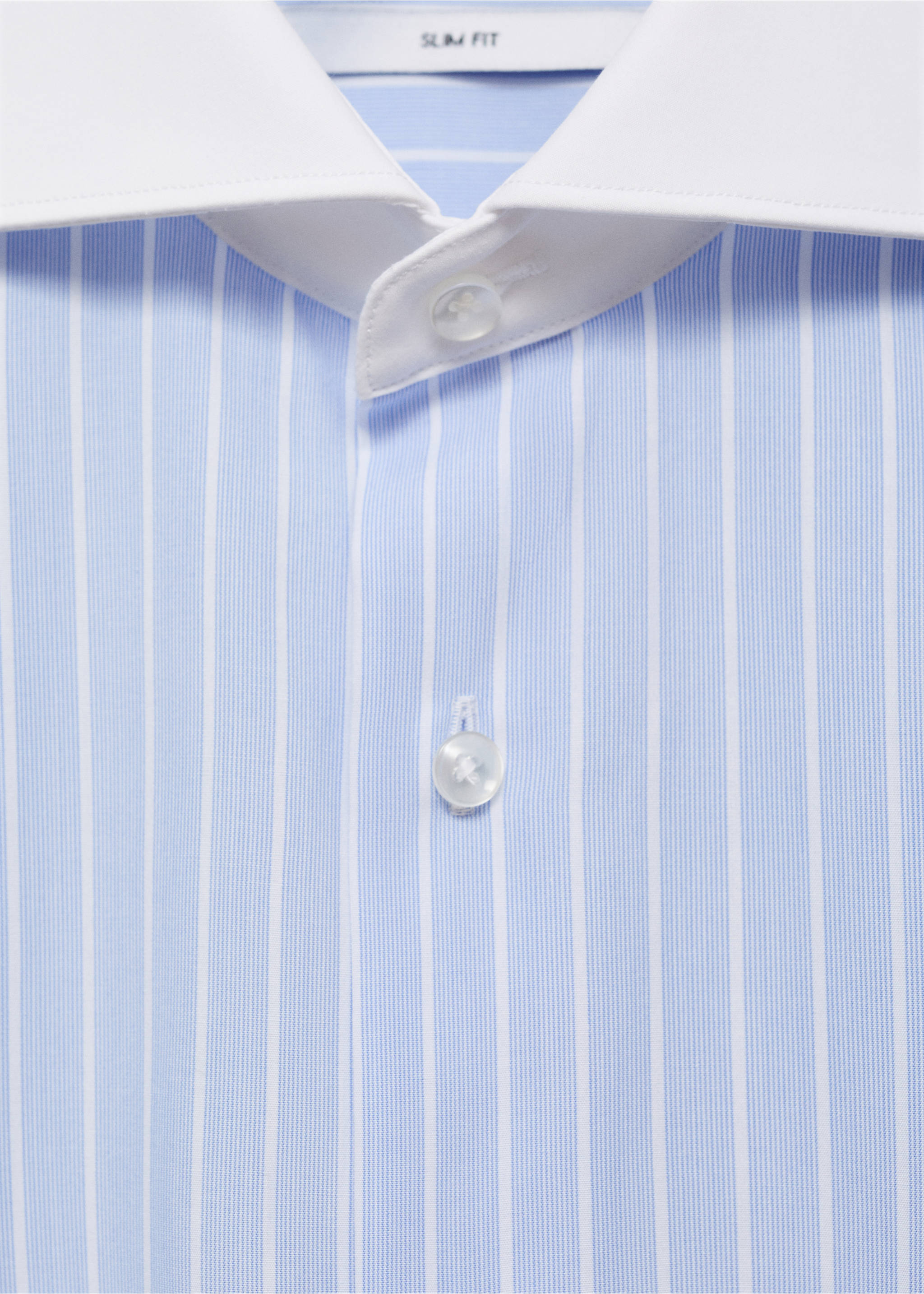 Chemise costume slim-fit en imprimé rayé - Détail de l'article 0, Bleu ciel. Ref: 17031176-00.
