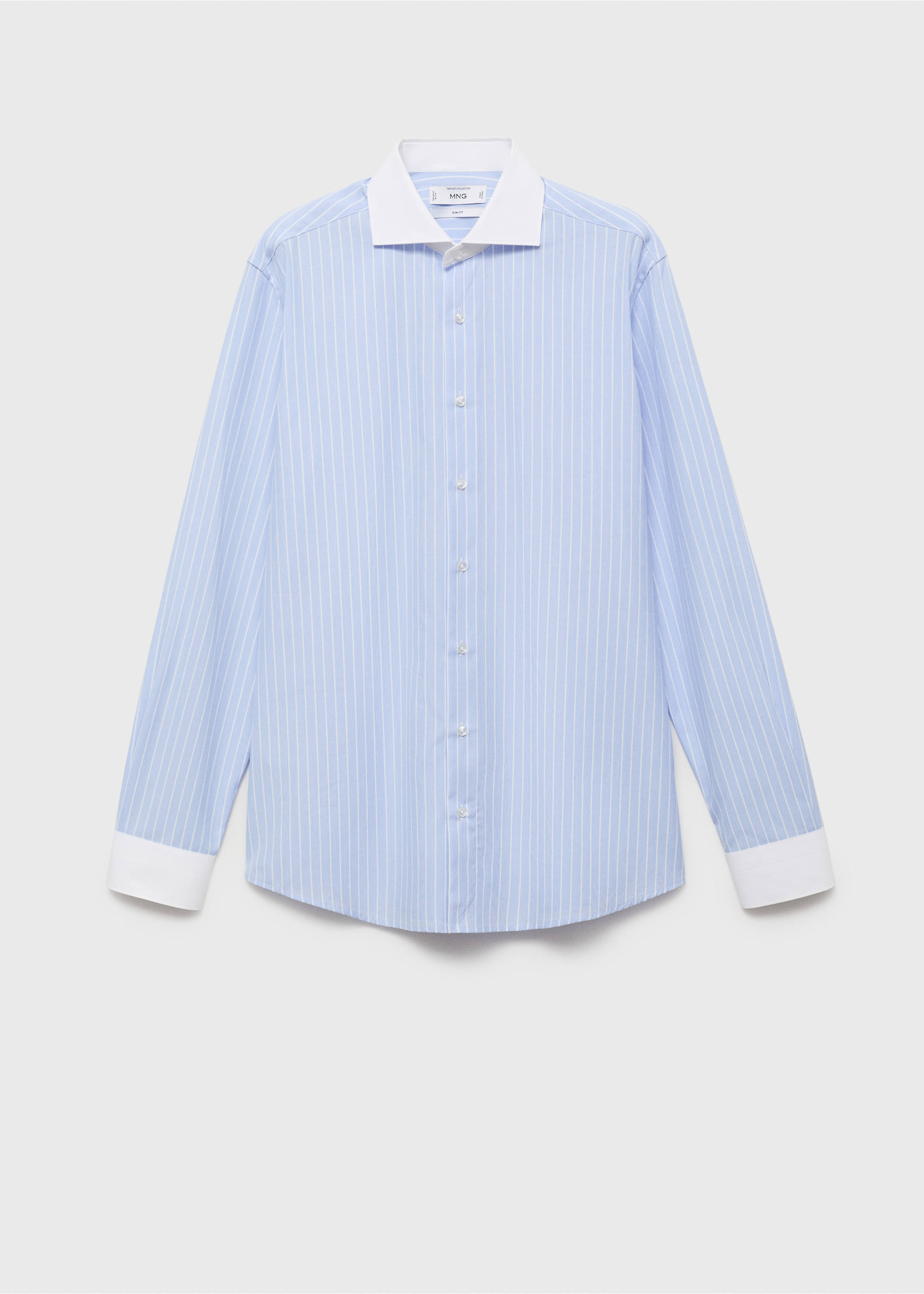 Chemise costume slim-fit en imprimé rayé - Article sans modèle, Bleu ciel. Ref: 17031176-00.