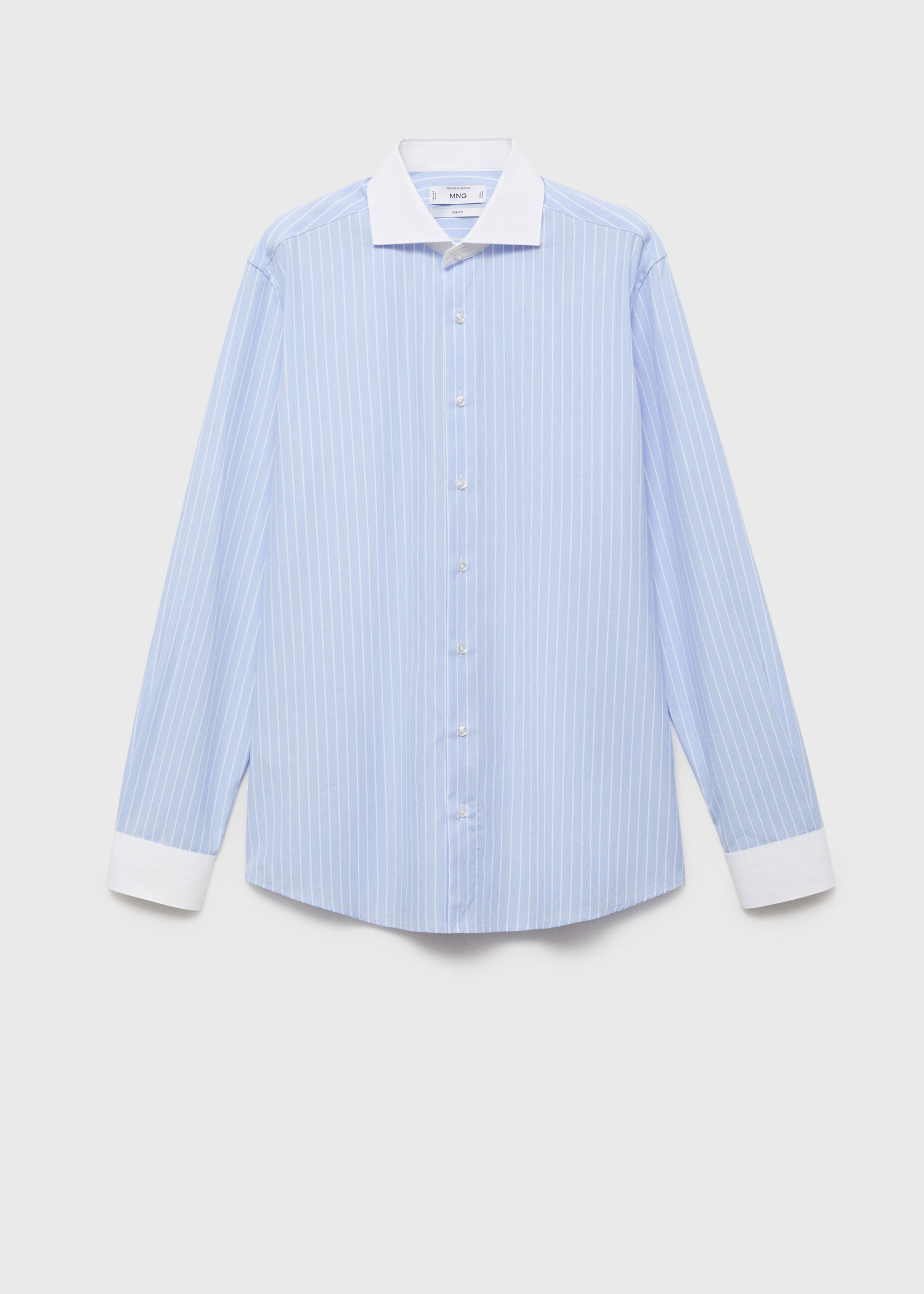 Striped-print slim-fit suit shirt - Article without model