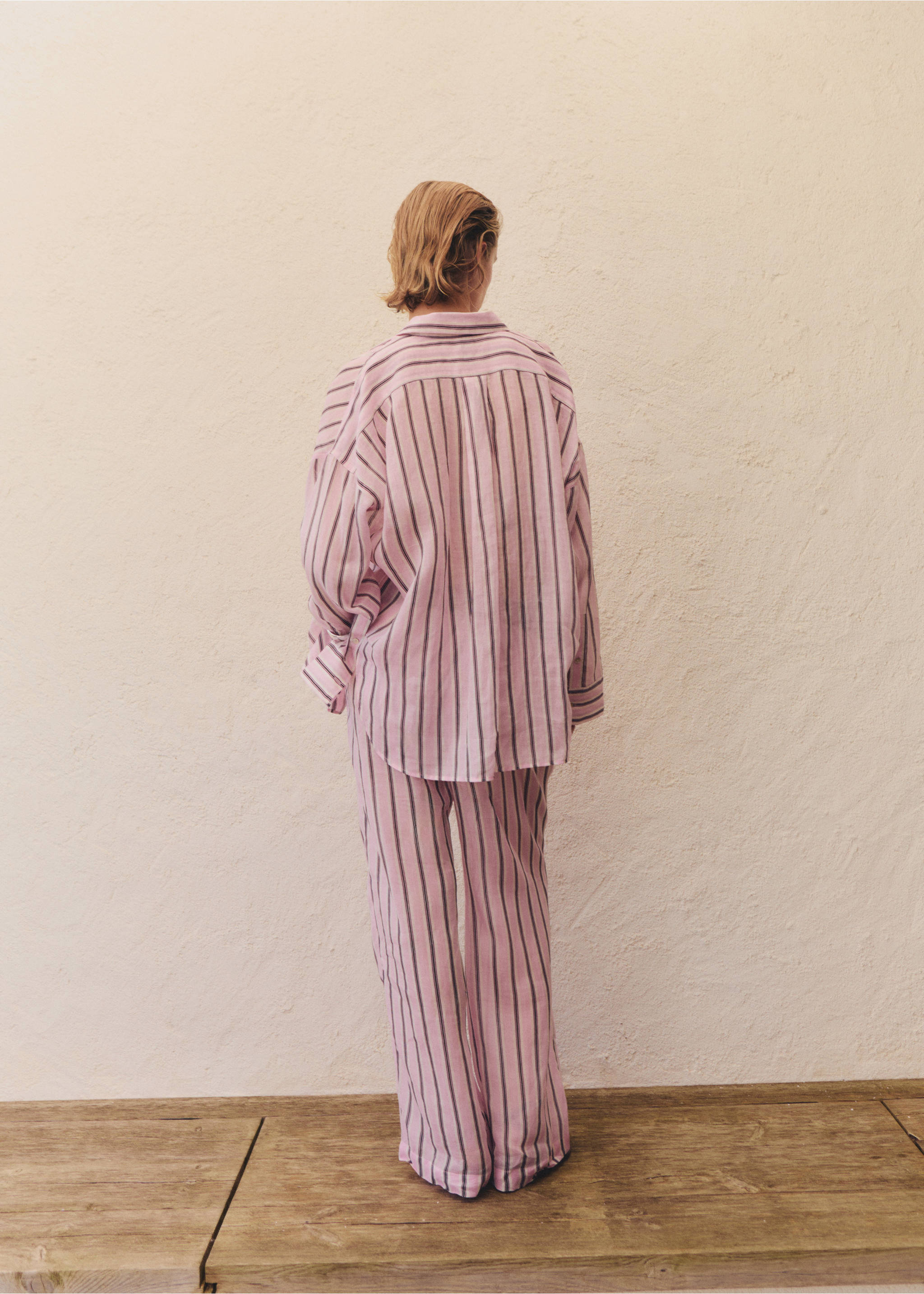 قميص راميو مخطط - الجهة الخلفية للمنتج, وردي فاتح. Ref: 17031177-00.