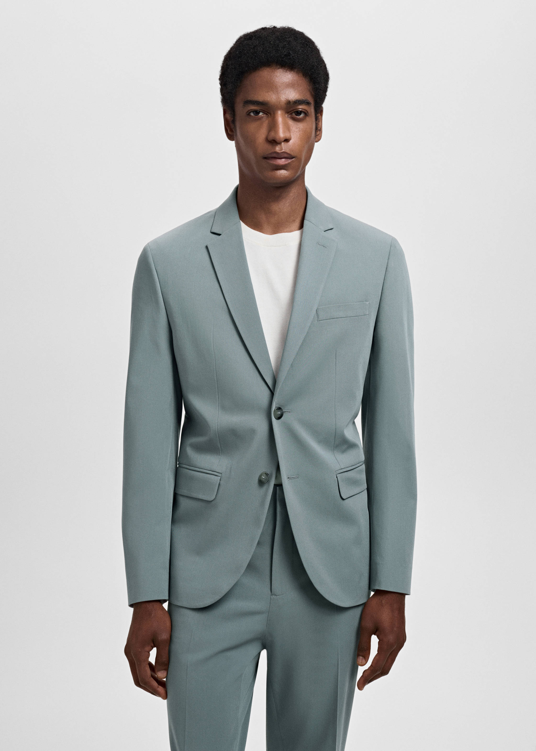 Super slim-fit suit jacket in stretch fabric - Medium plane