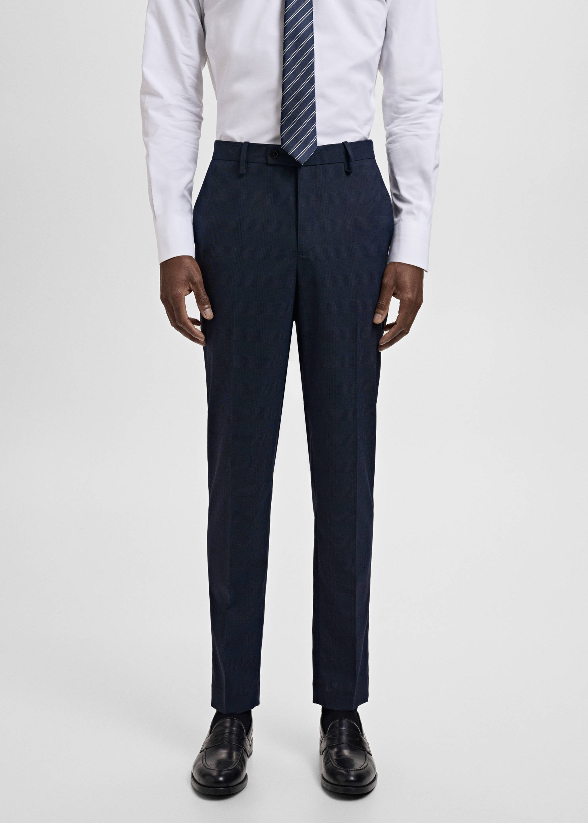 Milan slim-fit suit trousers - Medium plane