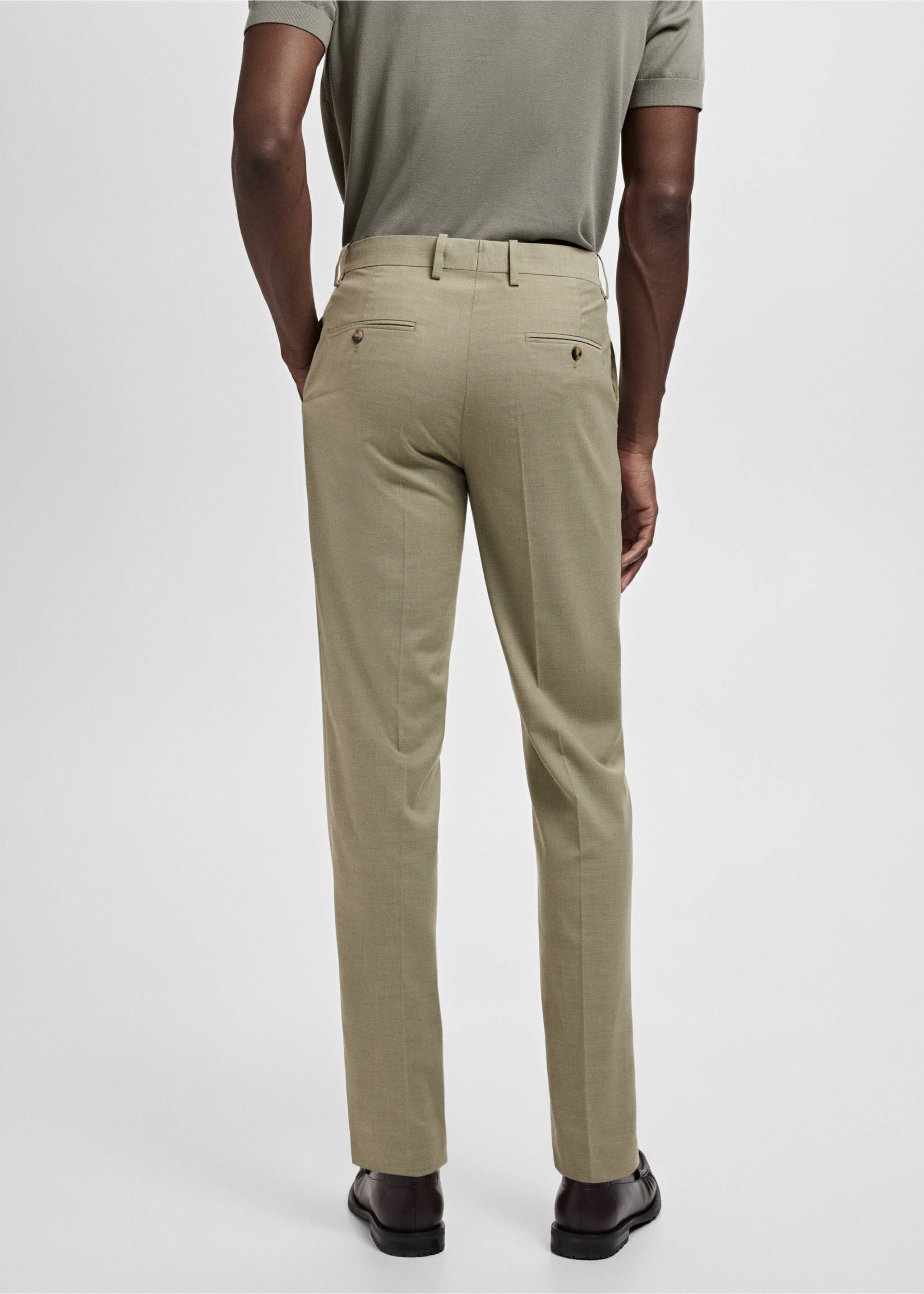 Milan slim-fit suit trousers - Reverse of the article, Green. Ref: 17031180-00.