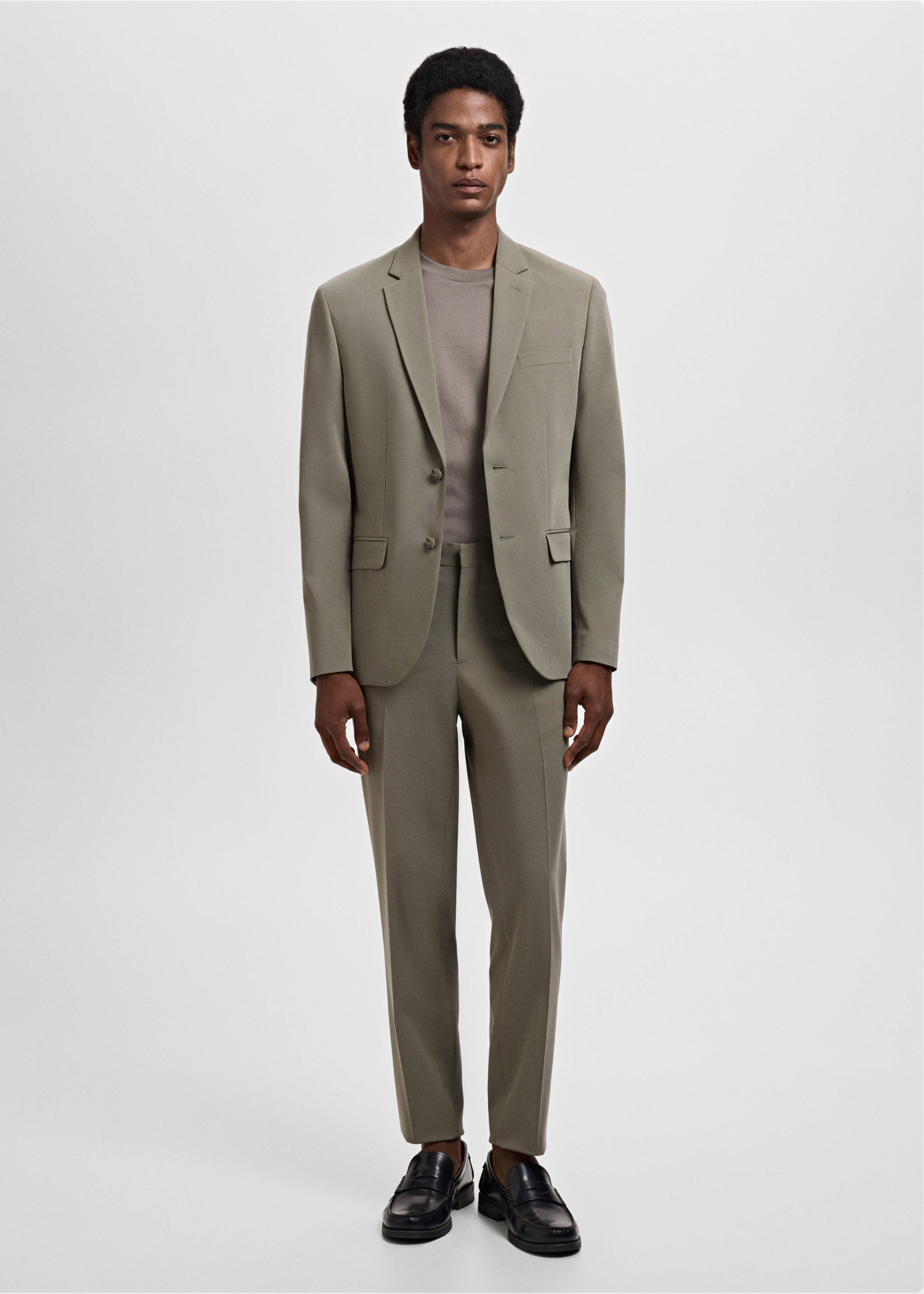 Pantalón traje París super slim fit - Plano general, Verde. Ref: 17031181-00.