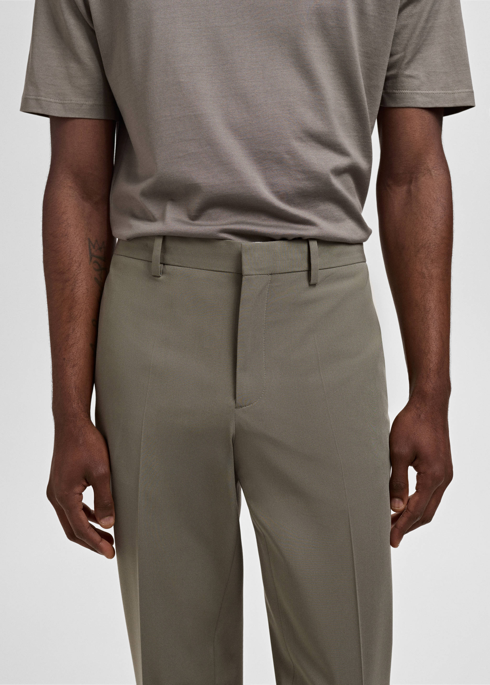 Stretch fabric super slim-fit suit trousers - Details of the article 1