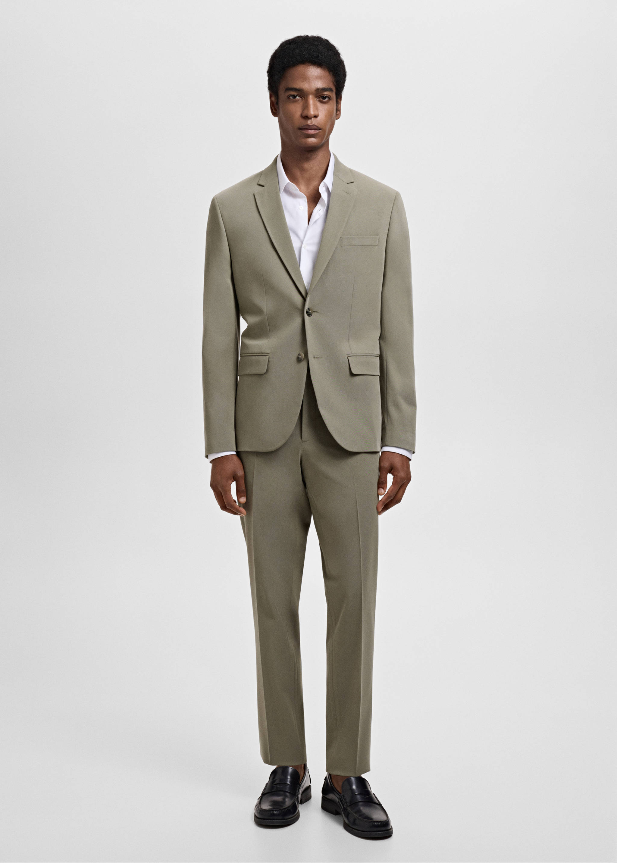 Stretch fabric super slim-fit suit trousers - General plane