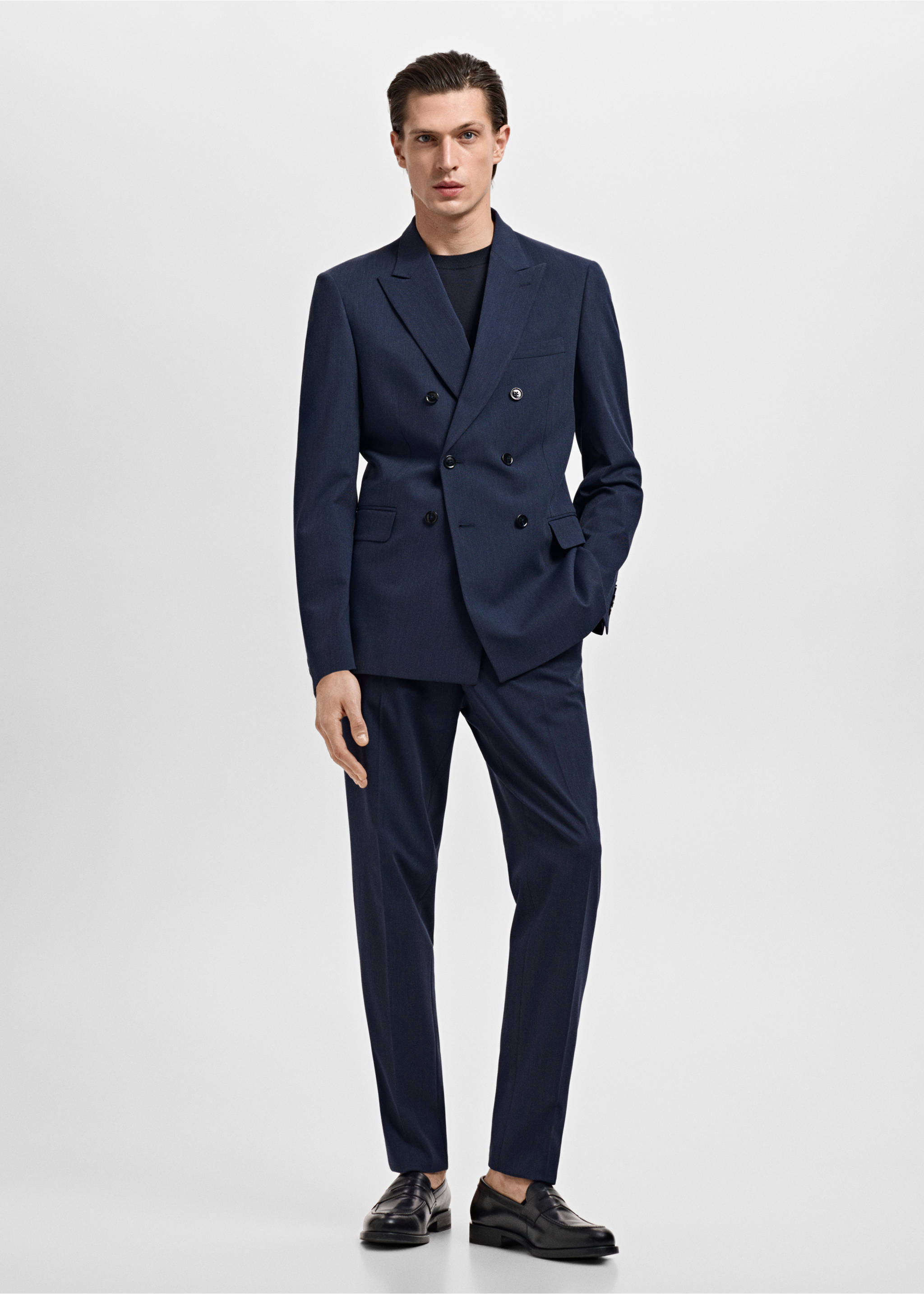 Pantalón traje Mónaco slim fit - Plano general, Azul indigo. Ref: 17031182-00.