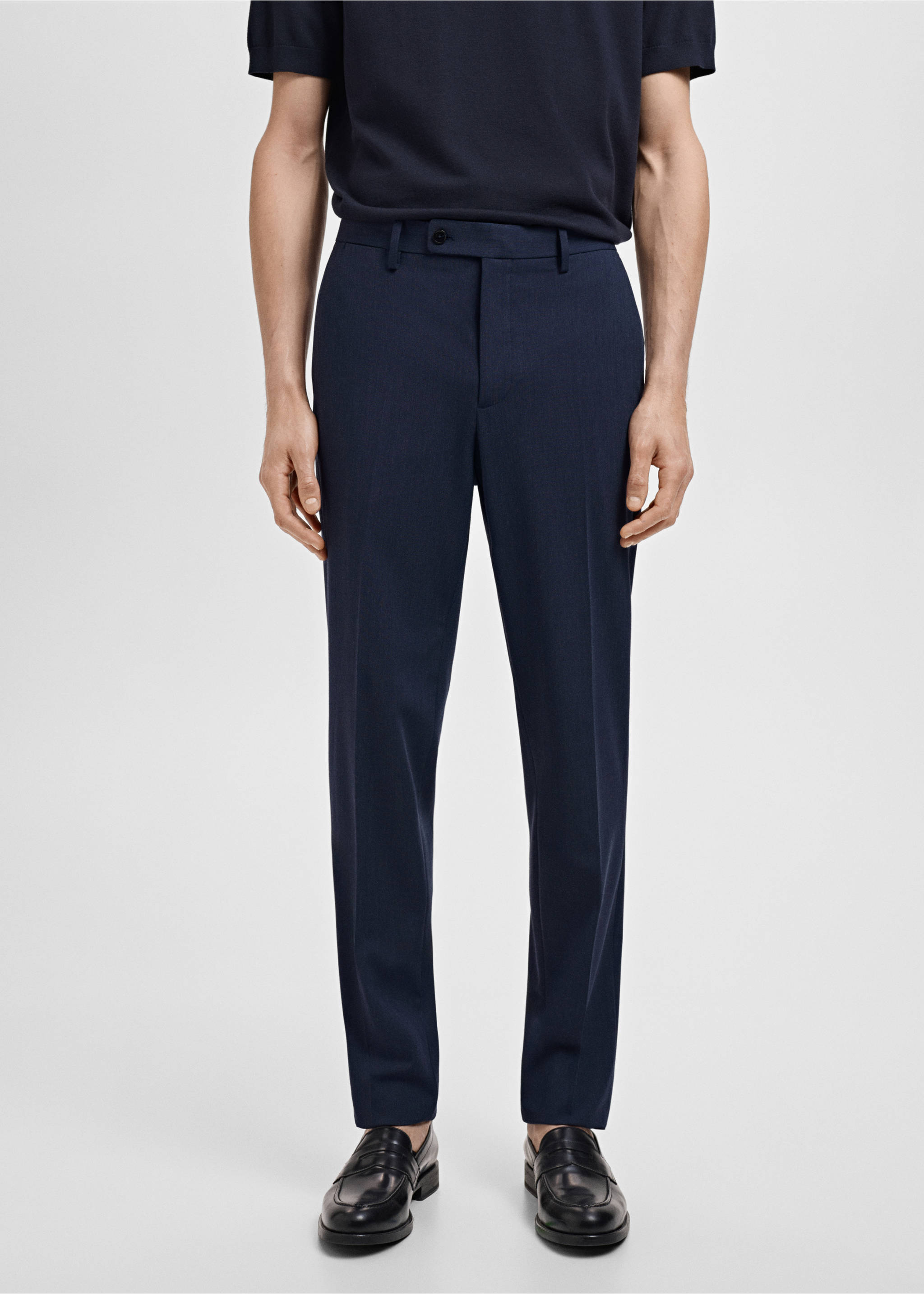 Pantalón traje Mónaco slim fit - Plano medio, Azul indigo. Ref: 17031182-00.