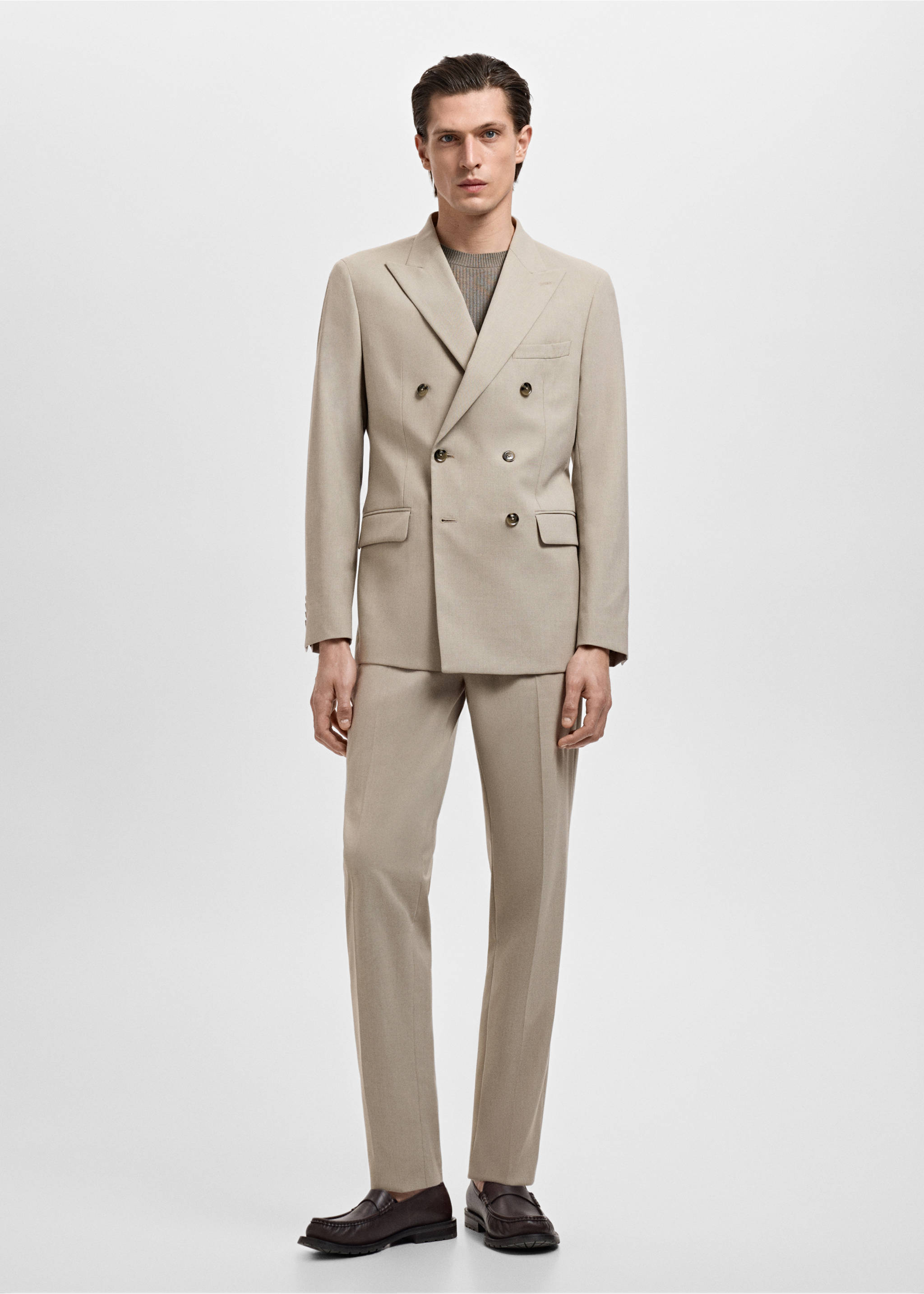 Pantalón traje Mónaco slim fit - Plano general, Beige. Ref: 17031185-00.