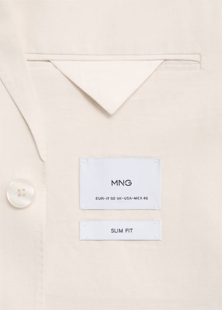 Slim-fit suit jacket made from a linen-lyocell blend — Ecru