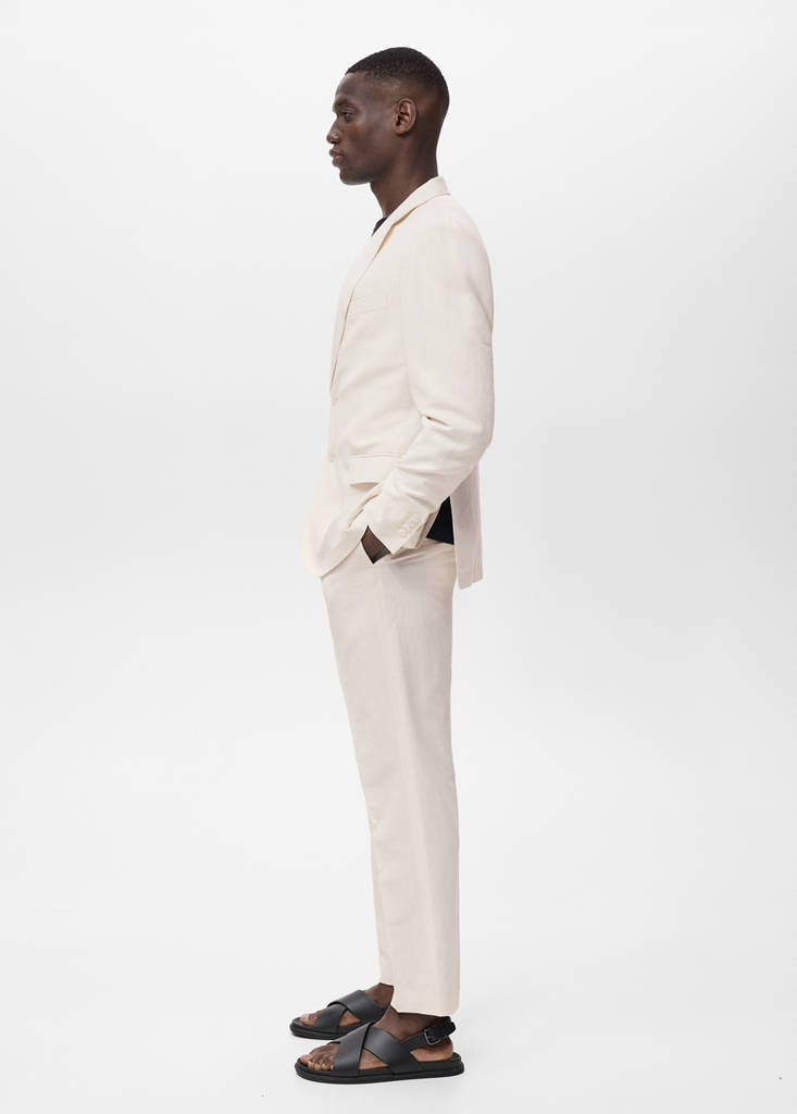 Slim-fit suit jacket made from a linen-lyocell blend — Ecru