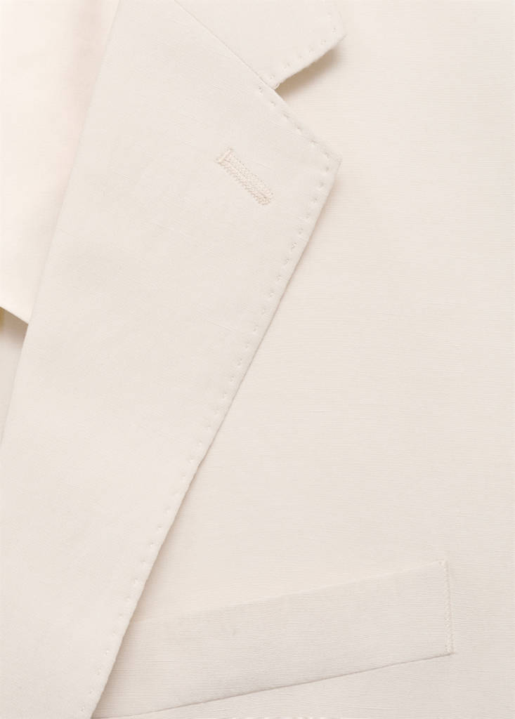 Slim-fit suit jacket made from a linen-lyocell blend — Ecru