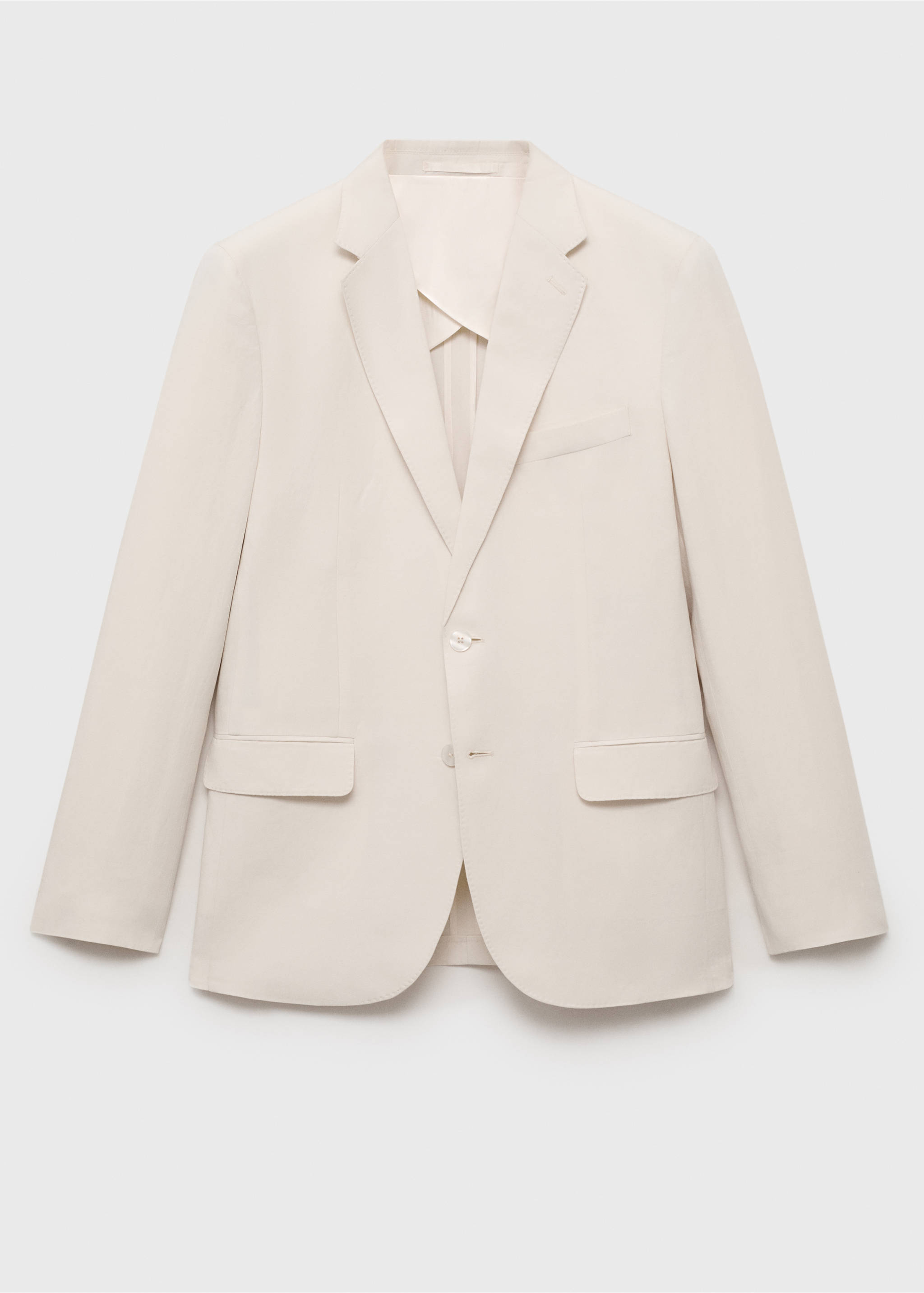 Slim-fit blazer van linnen en lyocell - Artikel zonder model, Ecru. Ref: 17031186-00.
