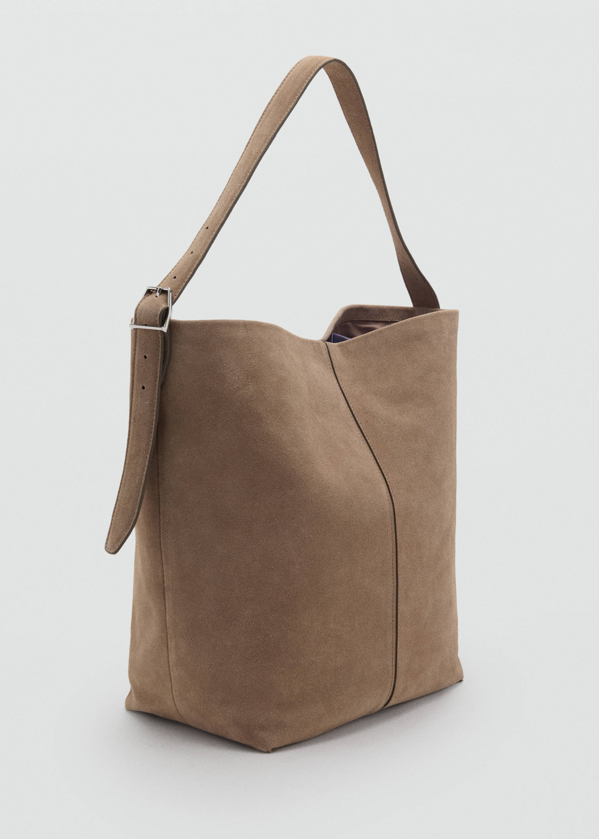 Leather bucket bag - Medium plane