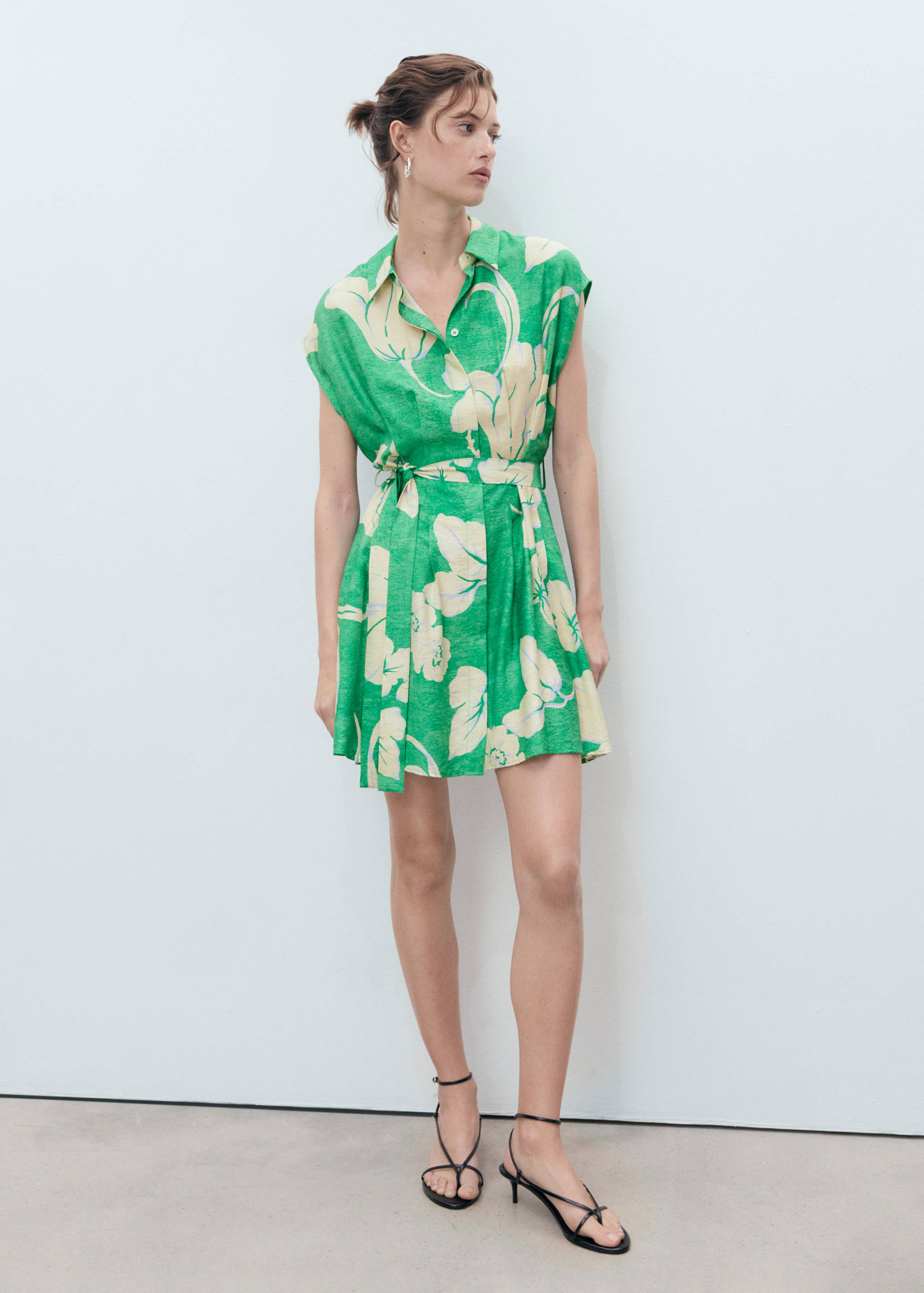 Belt printed dress - General plane