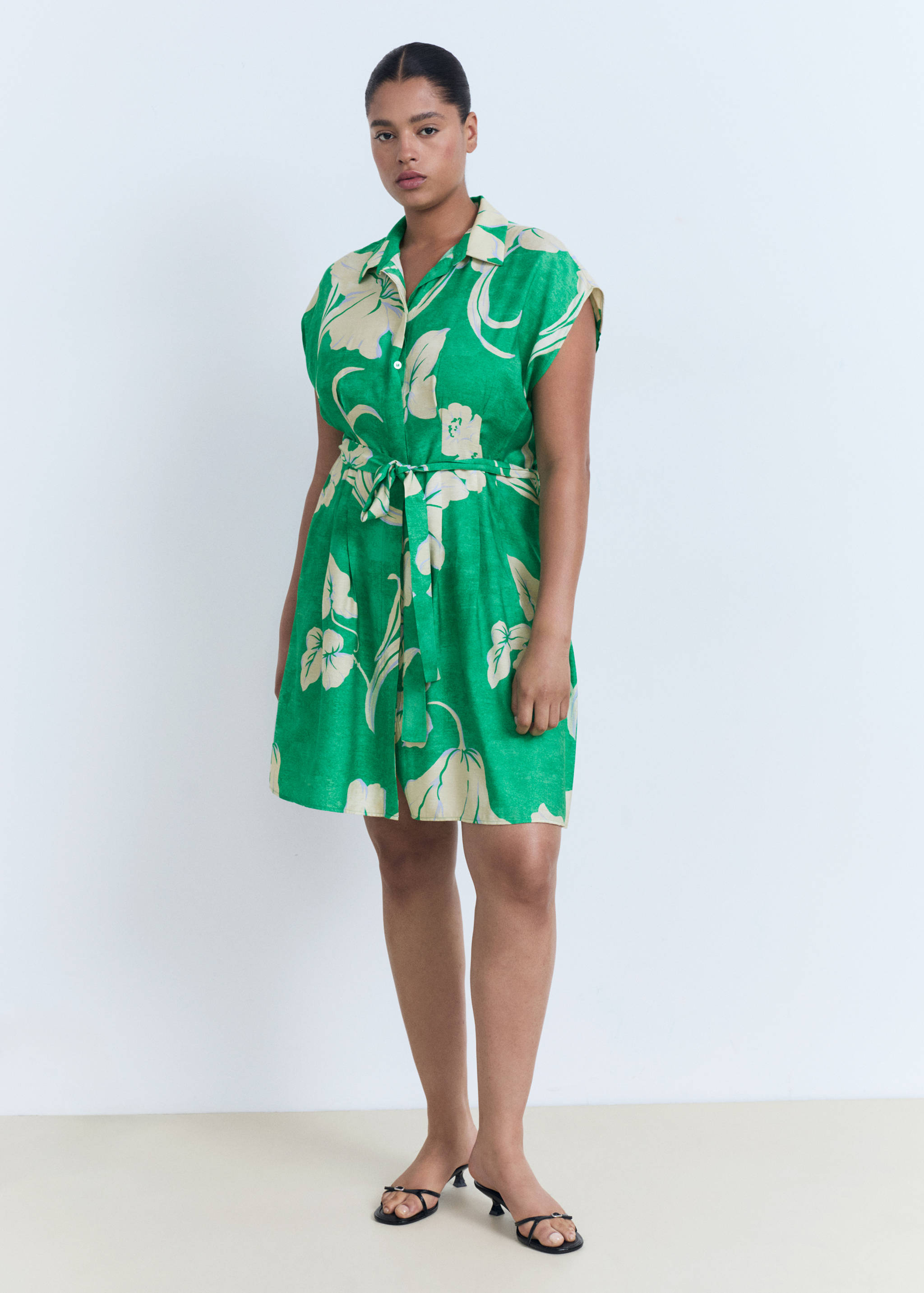 Belt printed dress - Details of the article 3