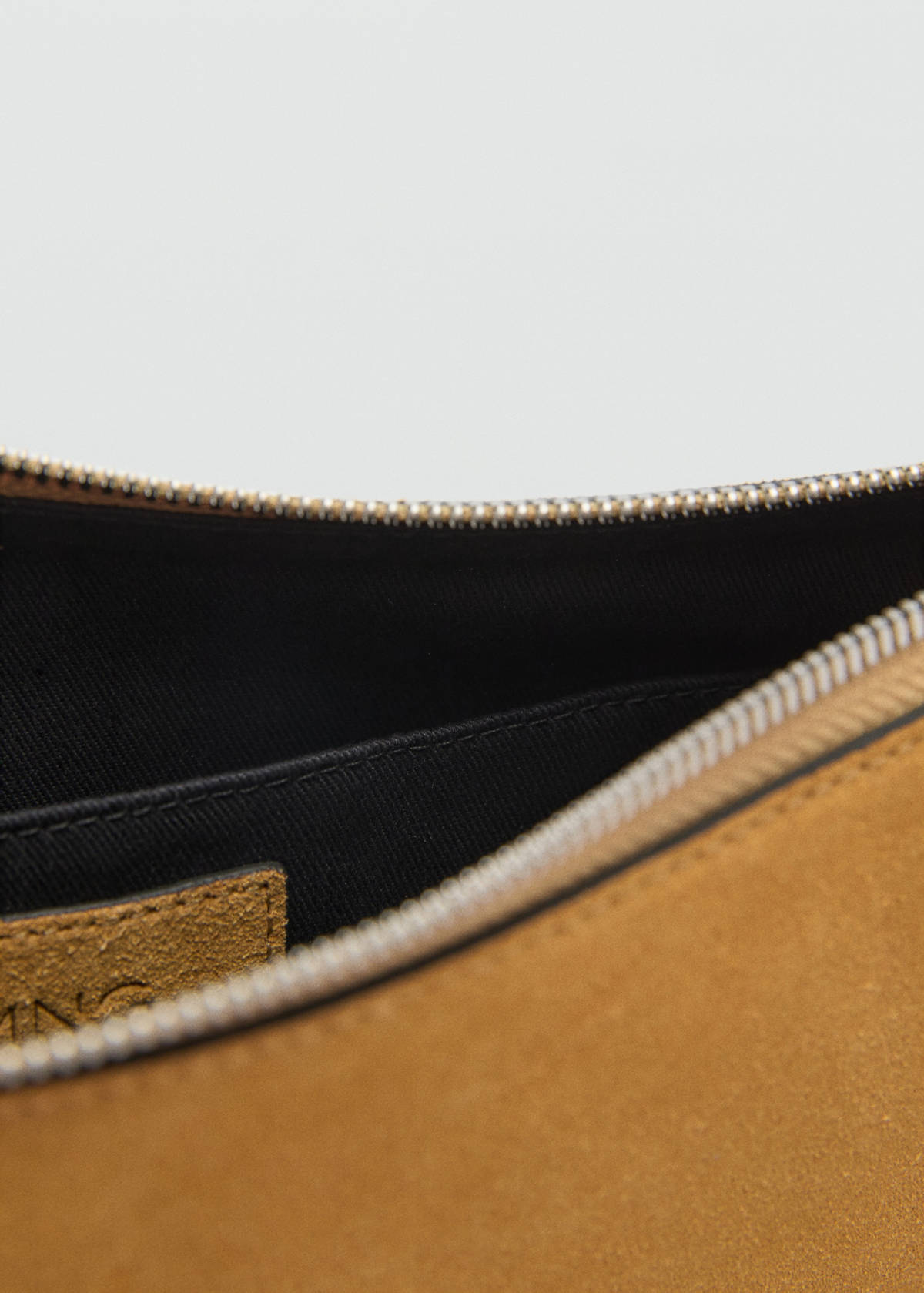 Suede leather studded handbag — Mustard
