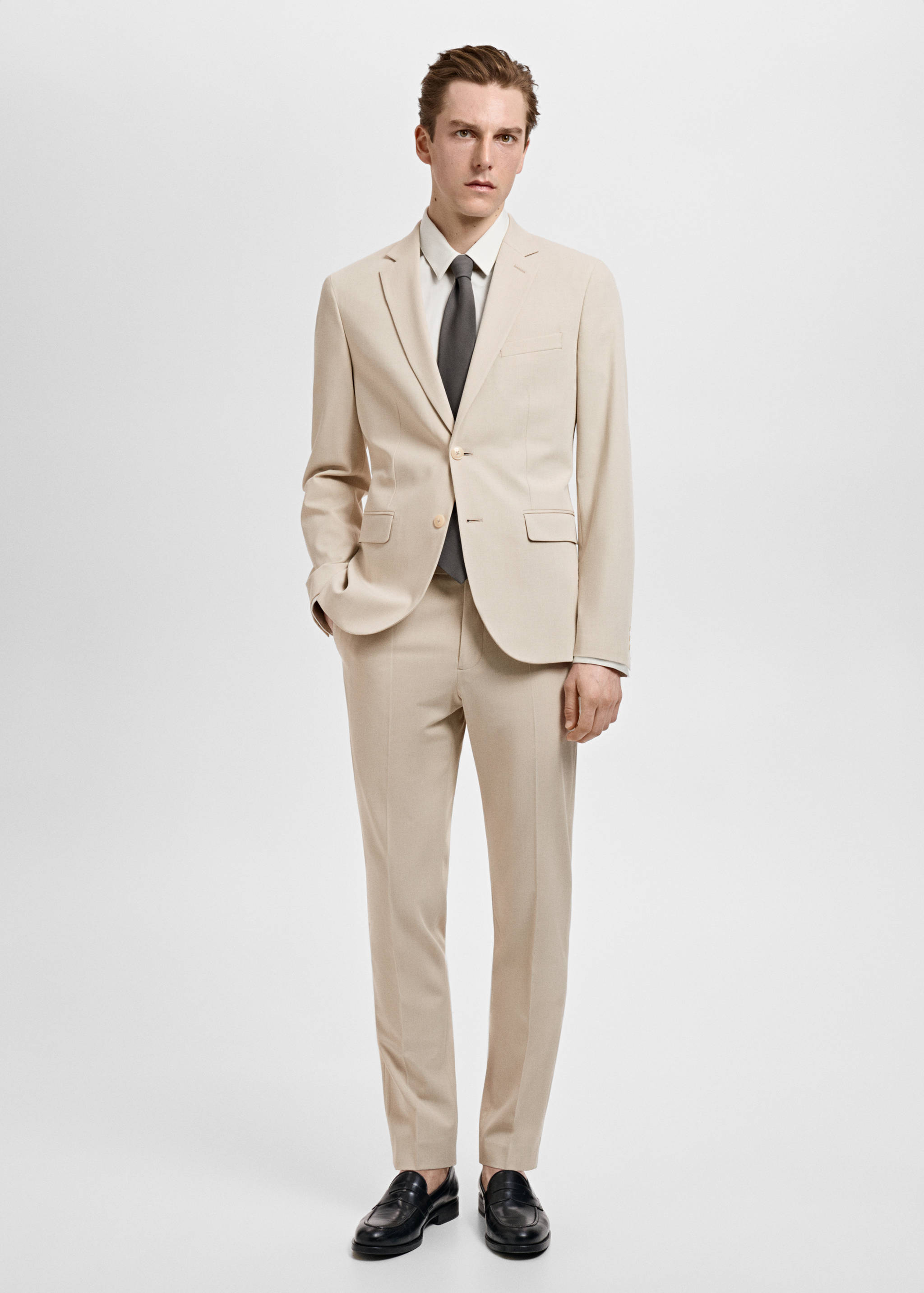 Super slim-fit suit jacket in stretch fabric - General plane