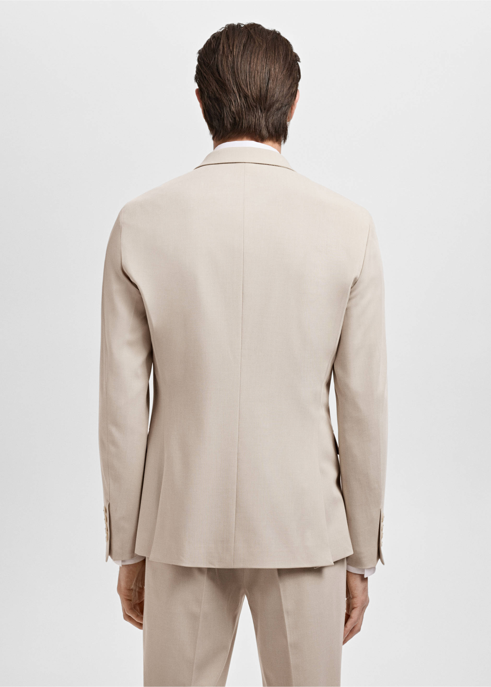 Super slim-fit suit jacket in stretch fabric - Reverse of the article, Beige. Ref: 17031191-01.
