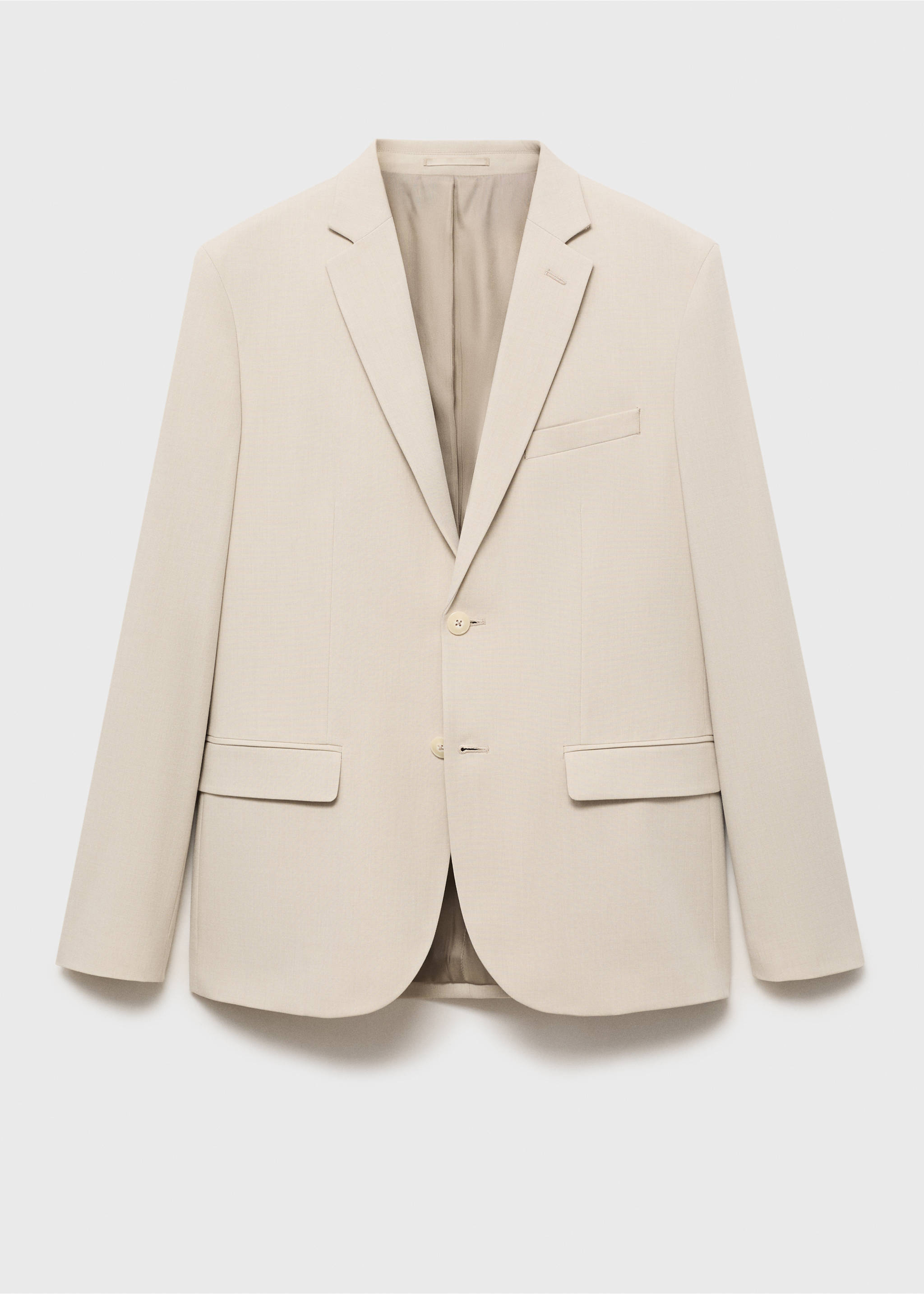 Super slim-fit suit jacket in stretch fabric - Article without model, Beige. Ref: 17031191-01.