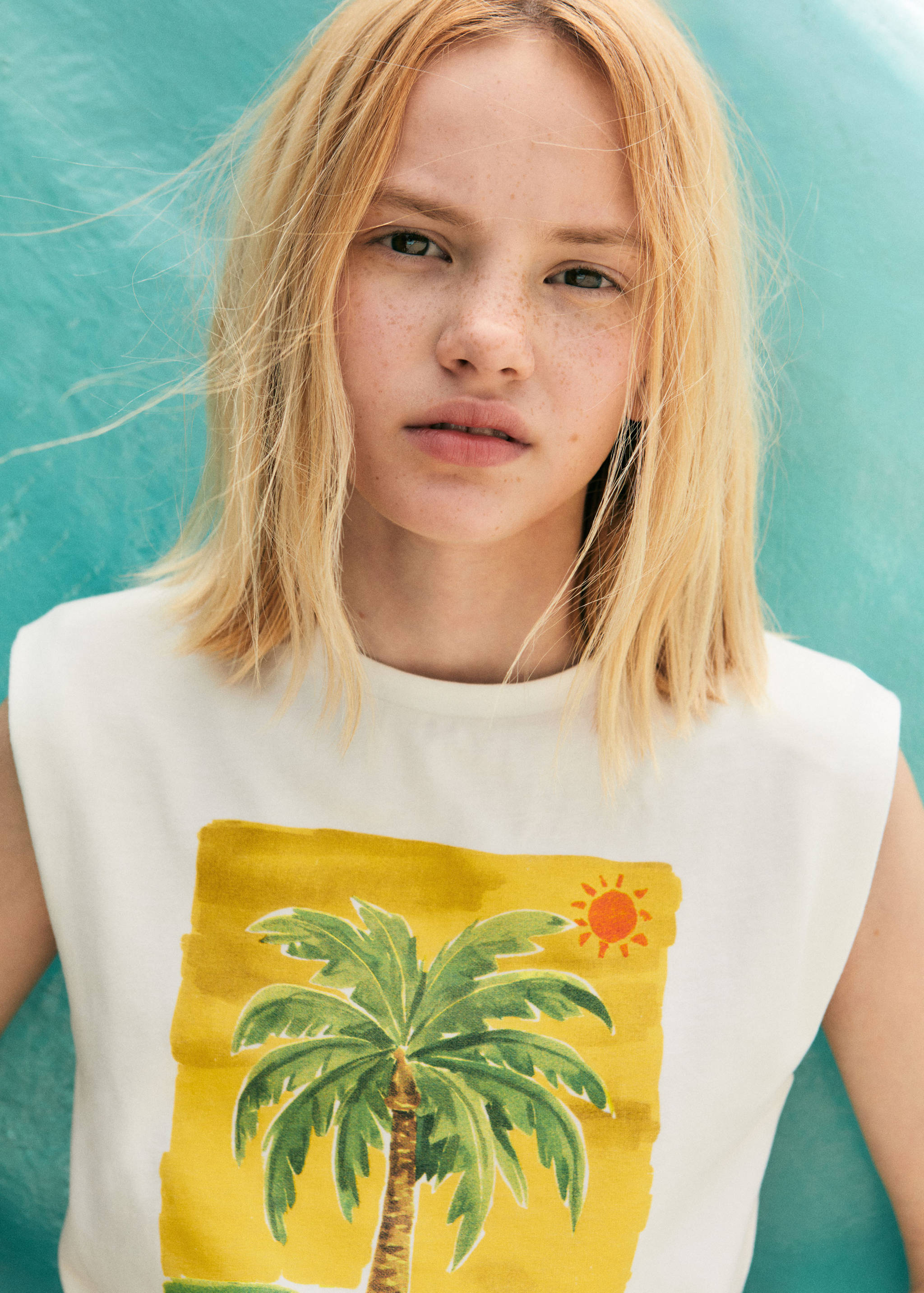 Sleeveless print t-shirt - Details of the article 5