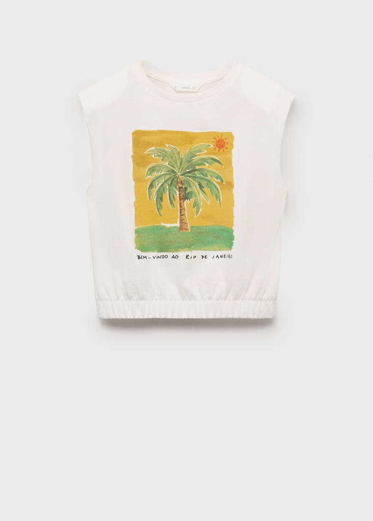 Sleeveless print t-shirt — Off White