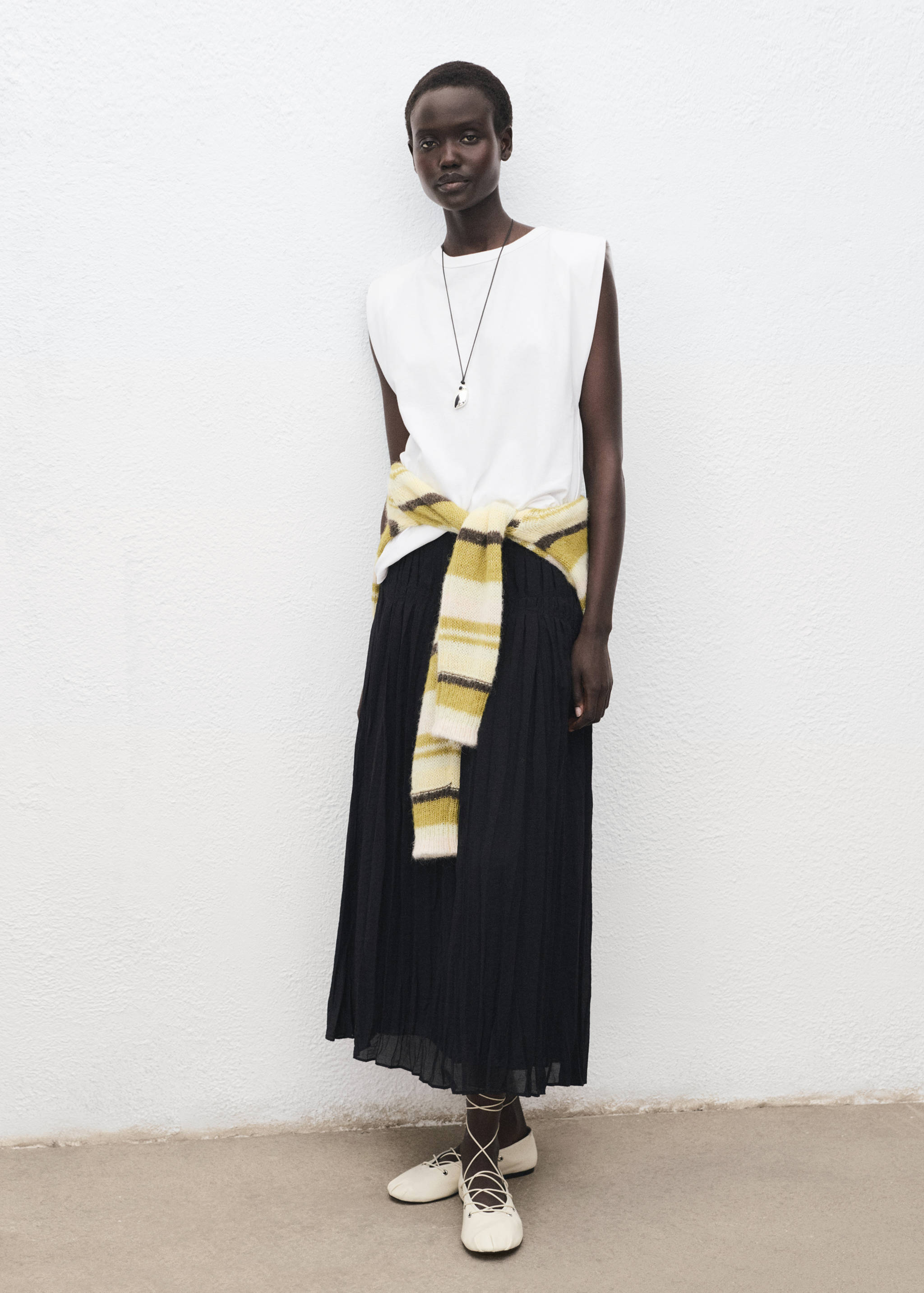 T-shirt épaulettes manches courtes - Plan général