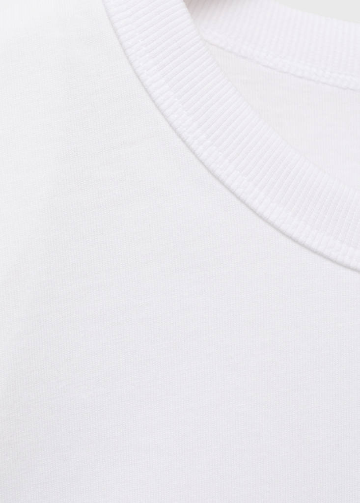 Short-sleeved t-shirt with shoulder pads — White