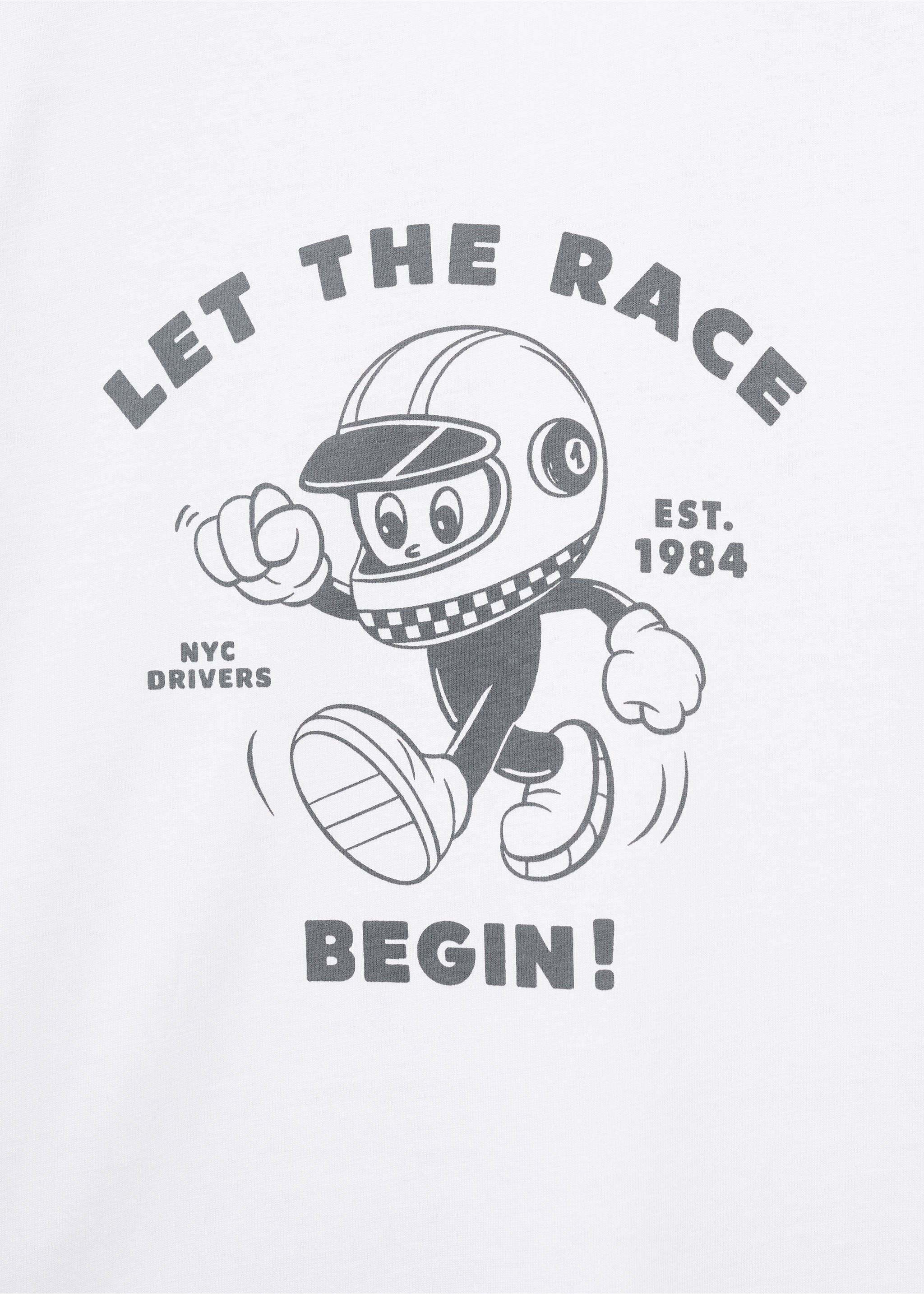 Short-sleeved printed t-shirt - Details of the article 8, White. Ref: 17031203-00.