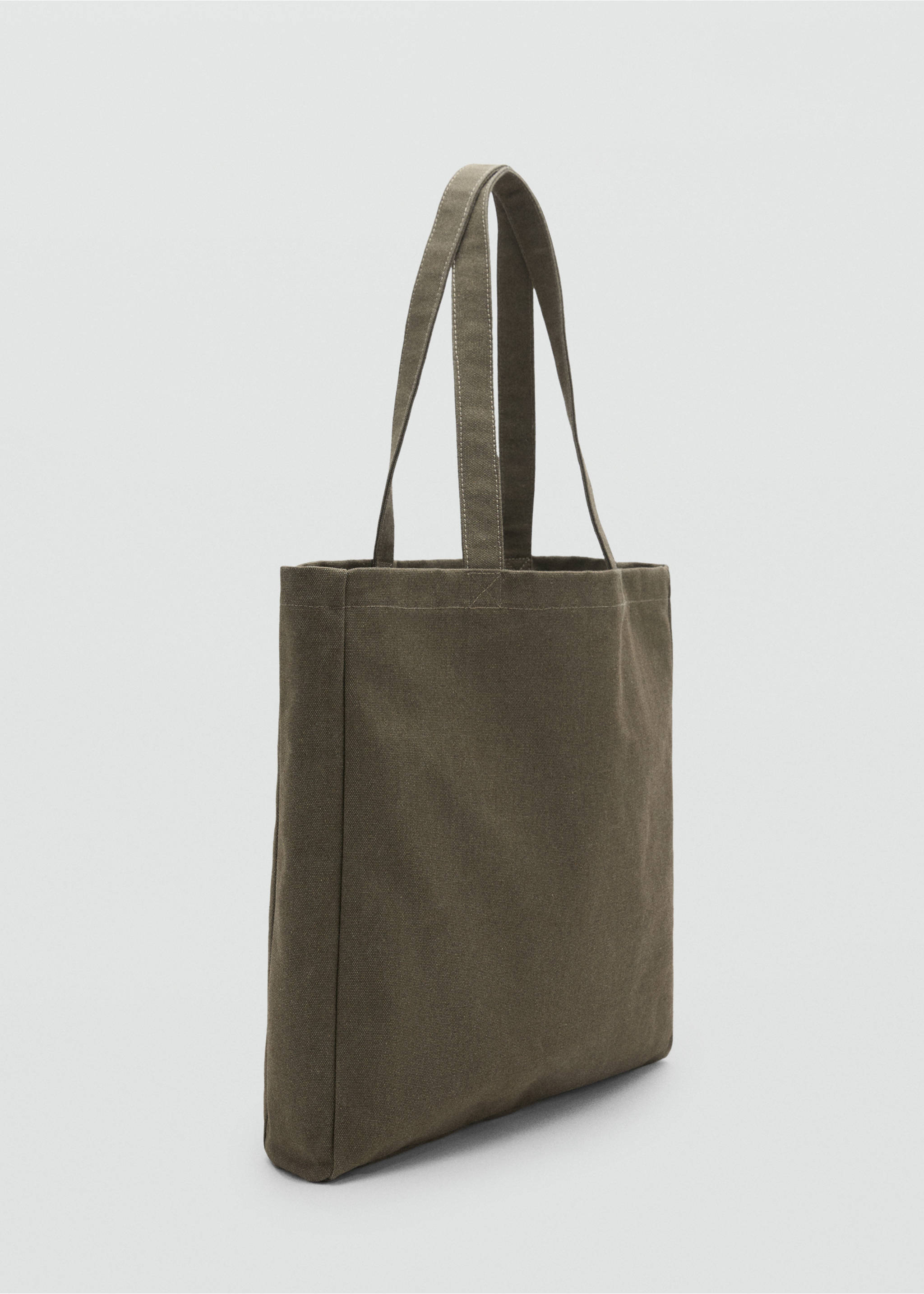 Sac cabas en coton - Plan moyen, Kaki. Ref: 17031204-00.
