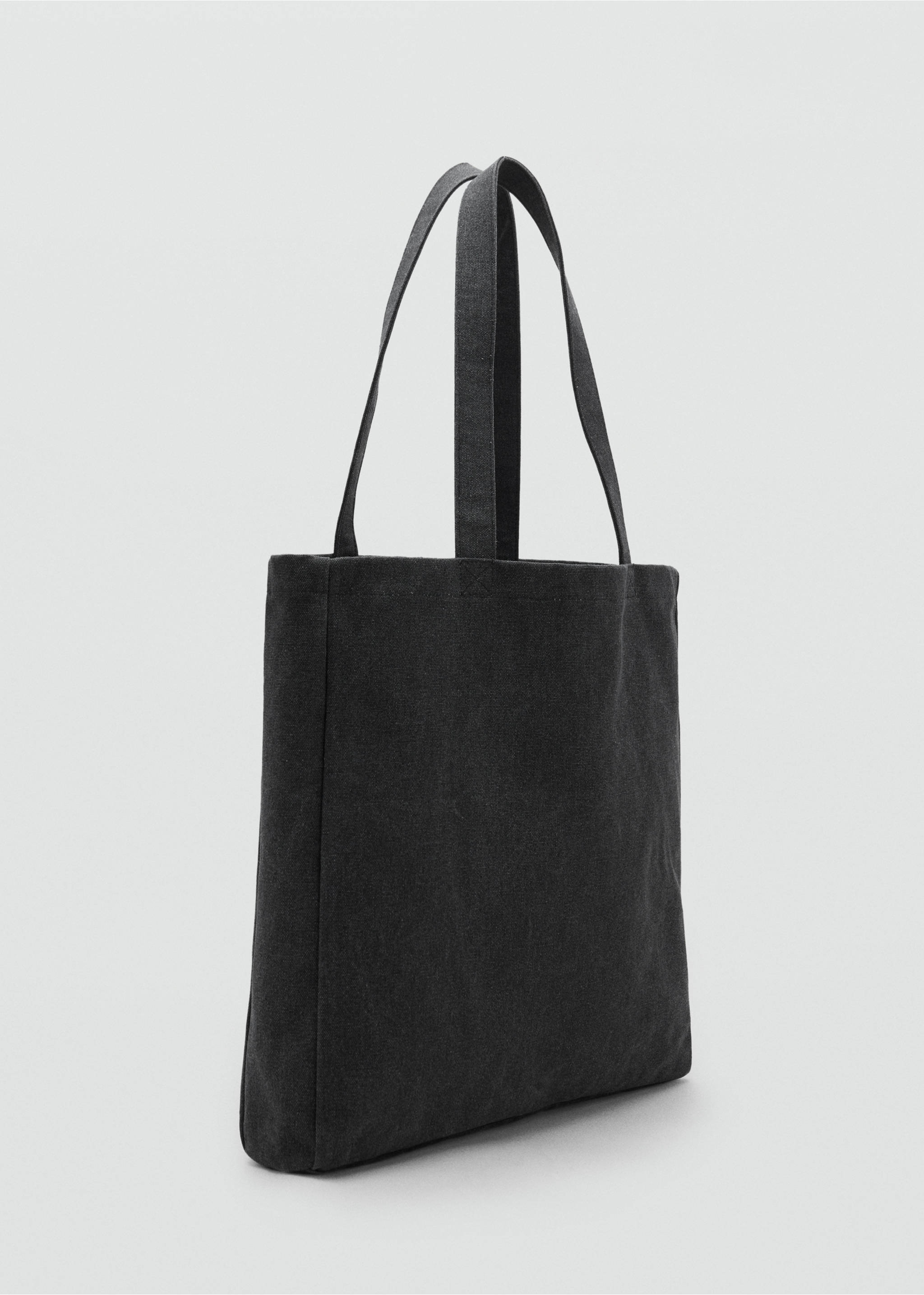 Sac cabas en coton - Plan moyen, Noir. Ref: 17031204-00.