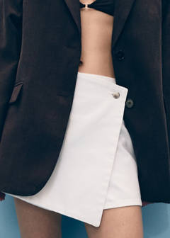 Wrapped denim skort — White 4
