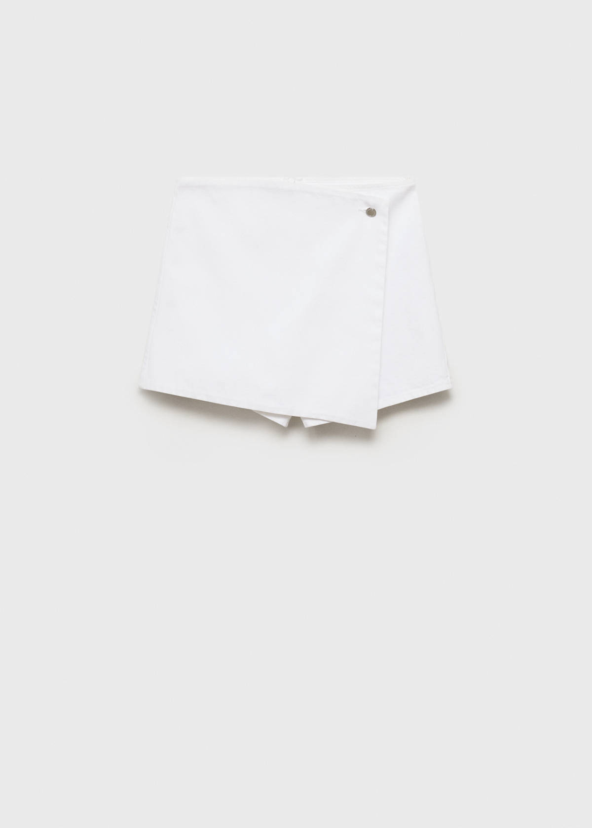 Wrapped denim skort — White