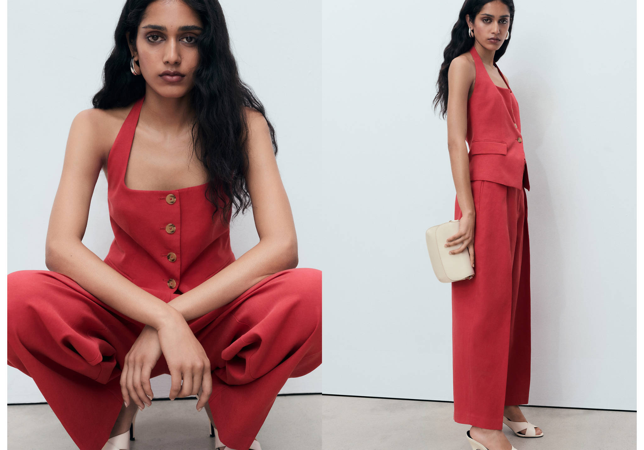 Pantalon de costume en lin mélangé - Plan panoramique