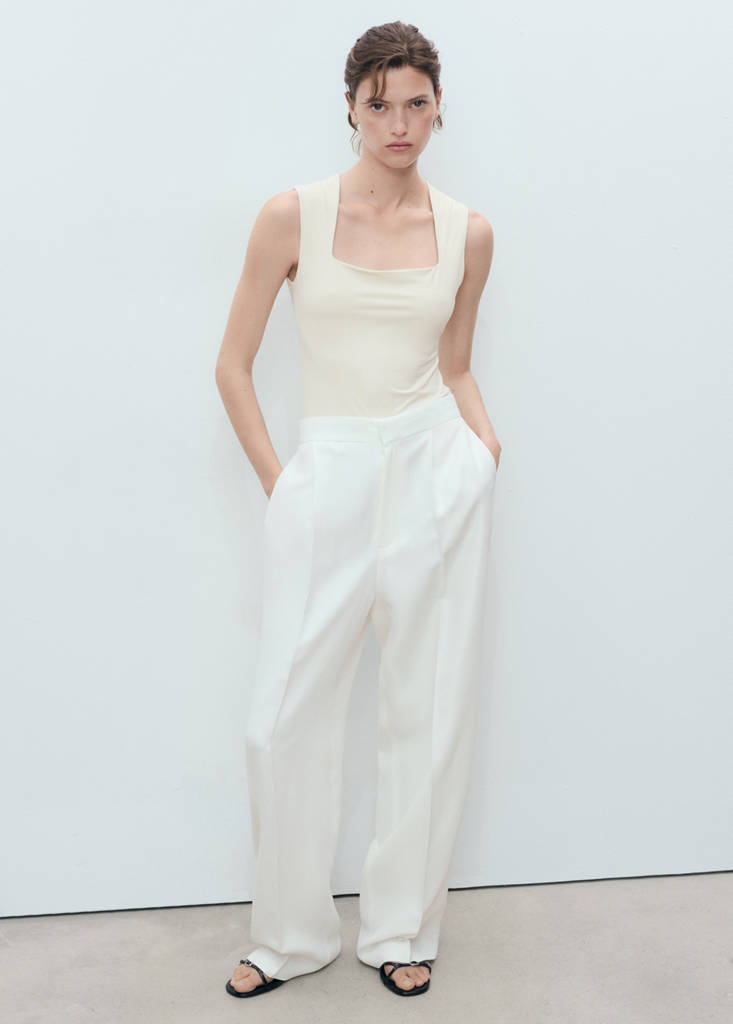 Fitted top with wide straps — Off White