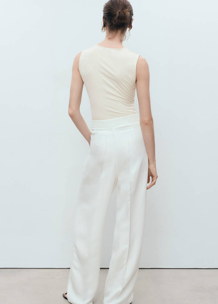 Fitted top with wide straps — Off White
