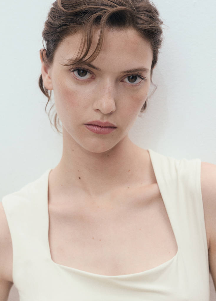 Fitted top with wide straps — Off White