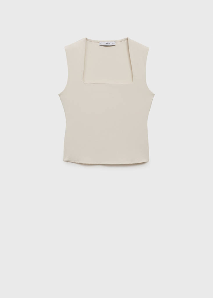 Fitted top with wide straps — Off White