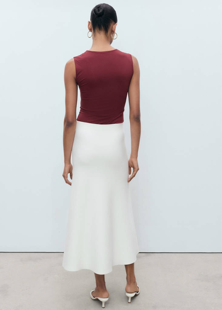 Fitted top with wide straps — Burgundy