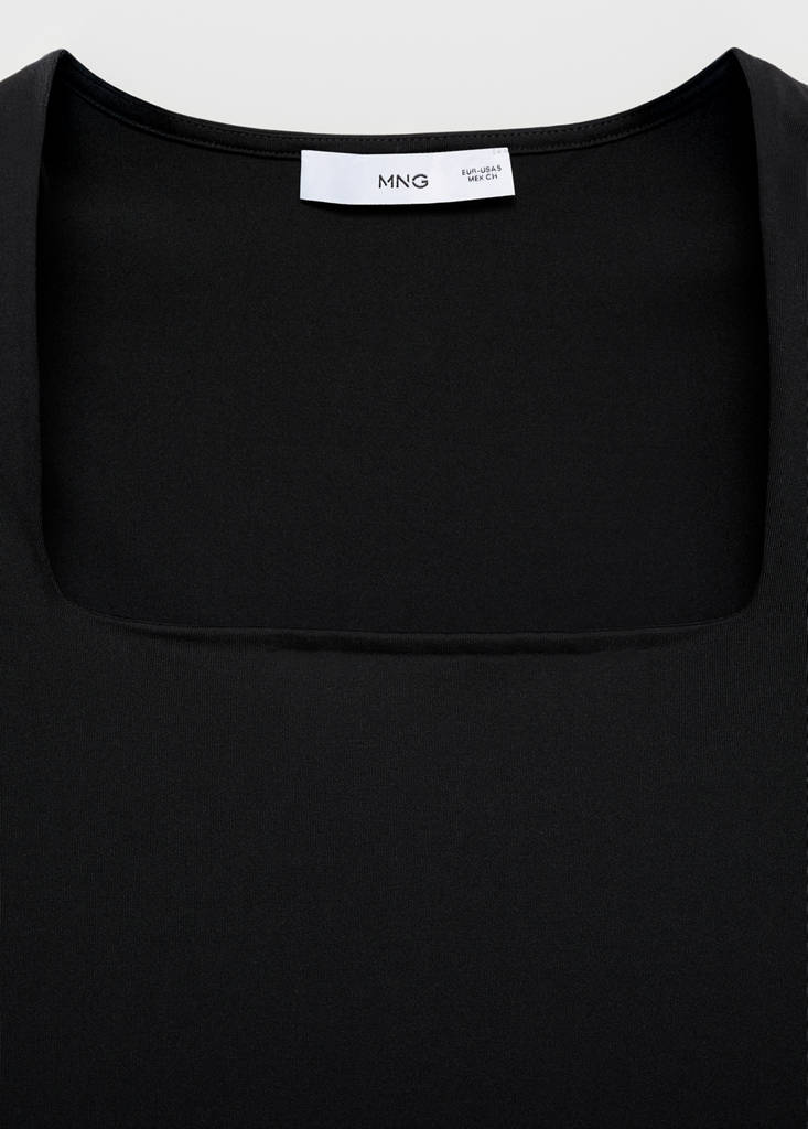 Fitted top with wide straps — Black