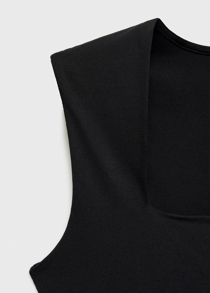 Fitted top with wide straps — Black