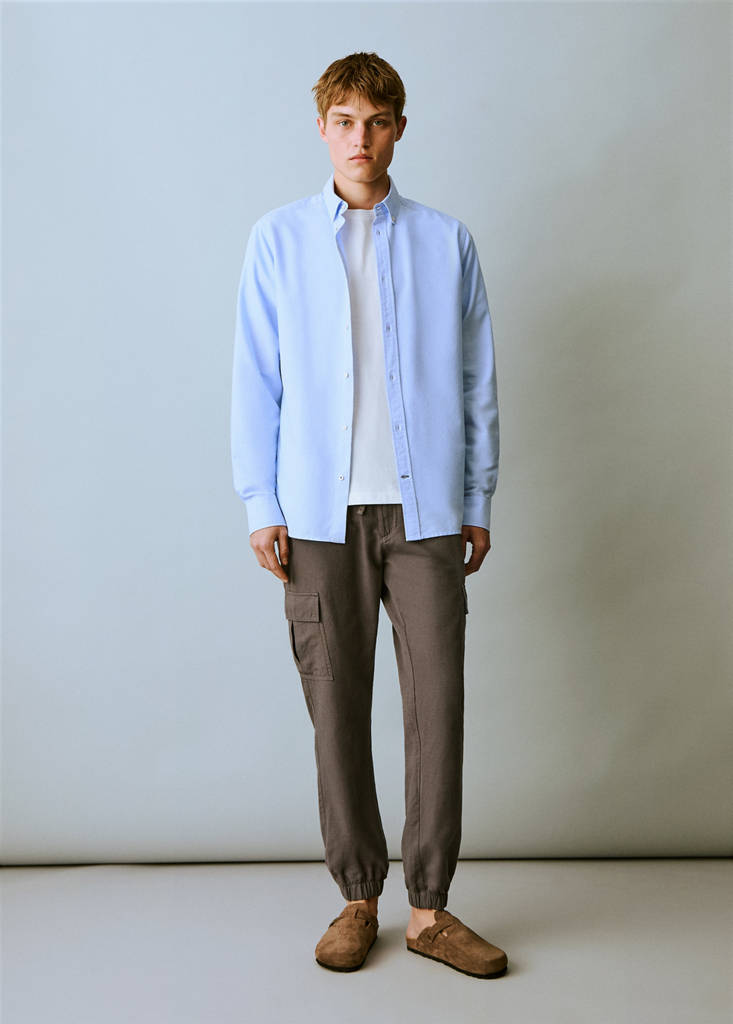 Oxford cotton shirt — Sky Blue