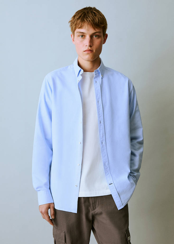 Oxford cotton shirt — Sky Blue