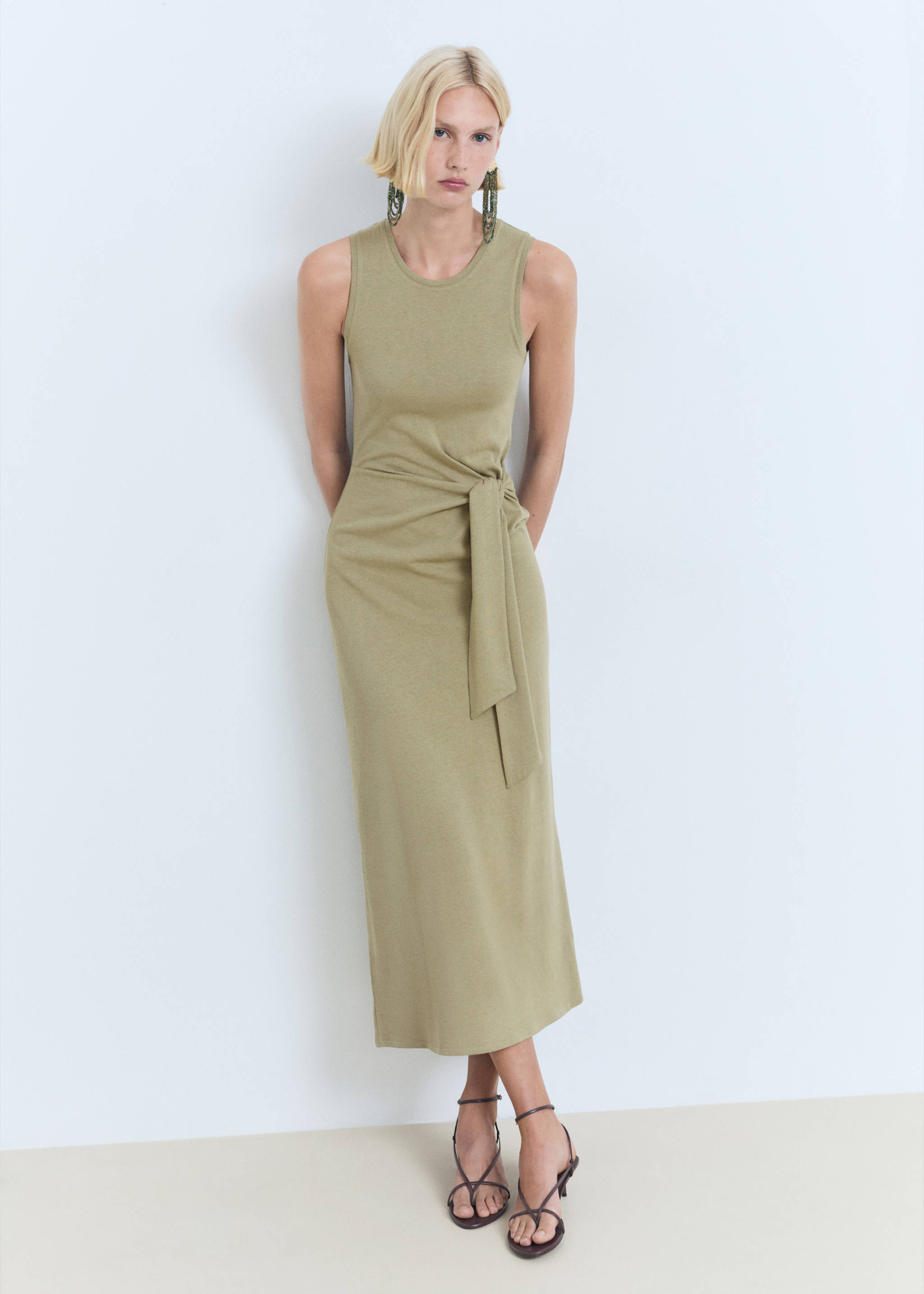 Robe midi coton nœud - Plan général