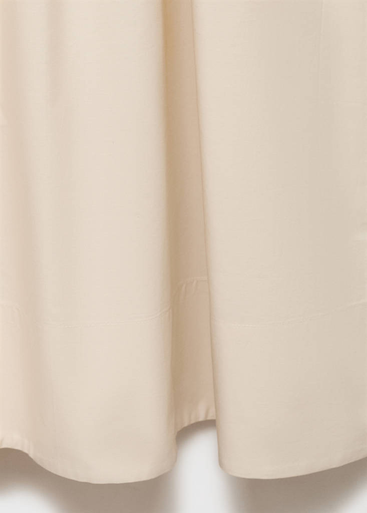 Flared dress in combined fabric — Ecru