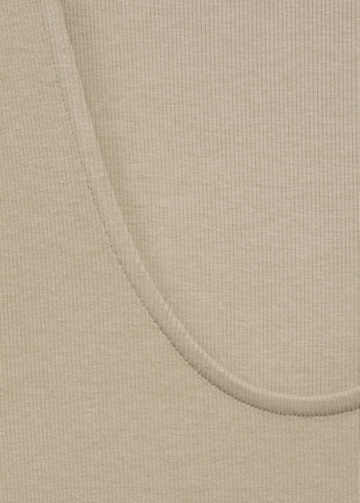 Flared dress in combined fabric — Khaki