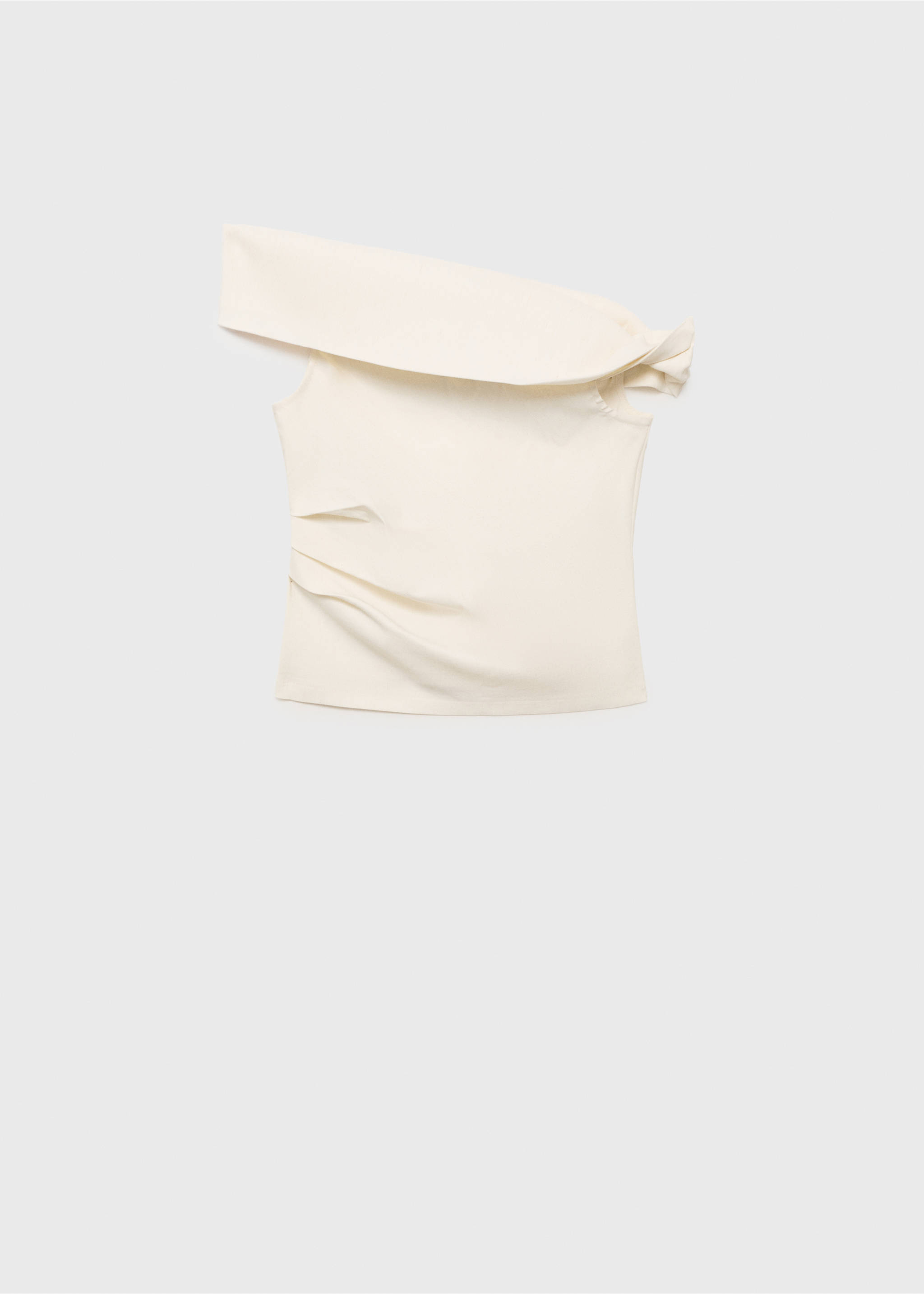 Asymmetrical strapless top - Article without model, Ecru. Ref: 17031221-00.