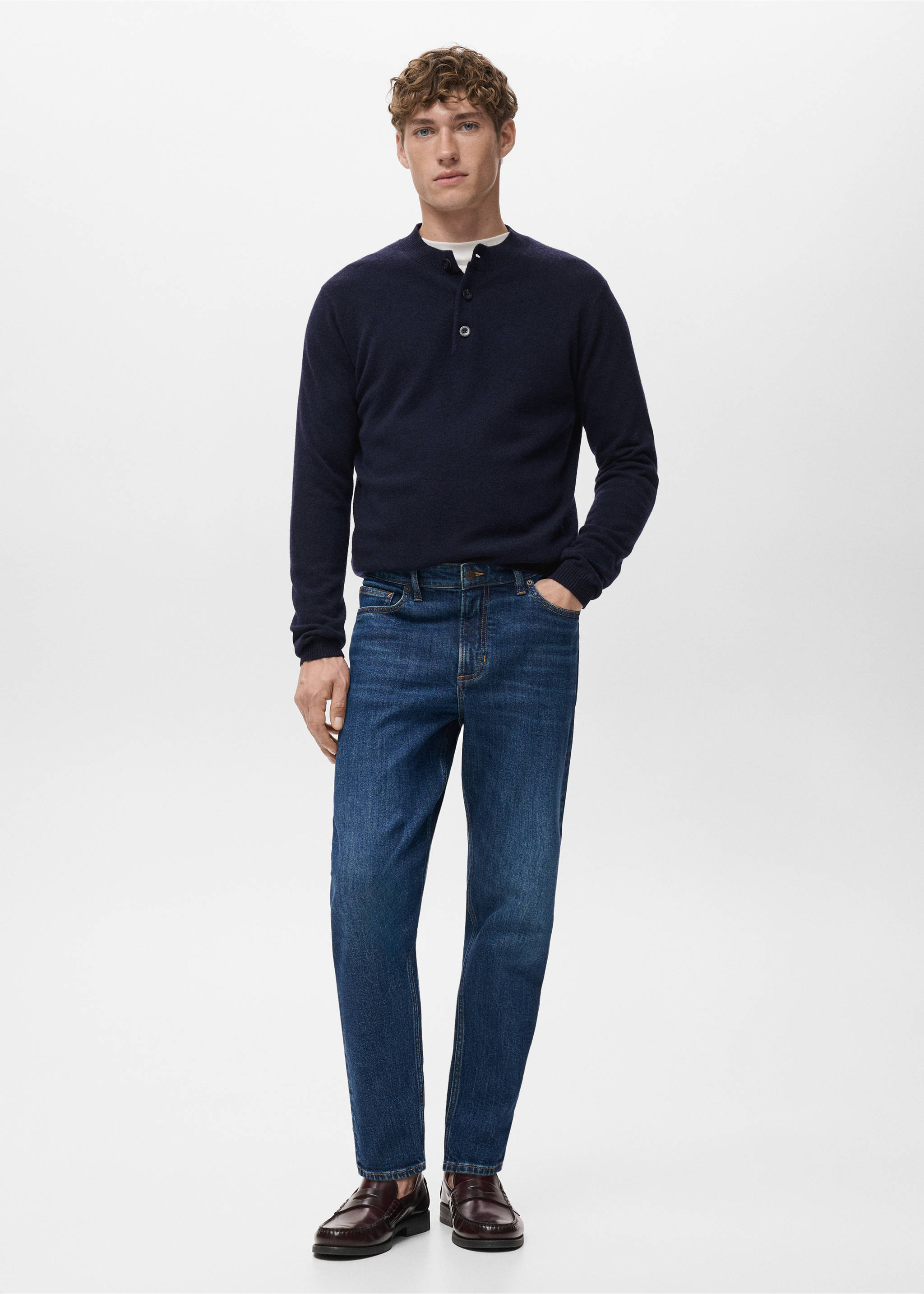 Джинсы Ben cropped tapered fit - Общий план, Темно-синий. Ref: 17031222-00.