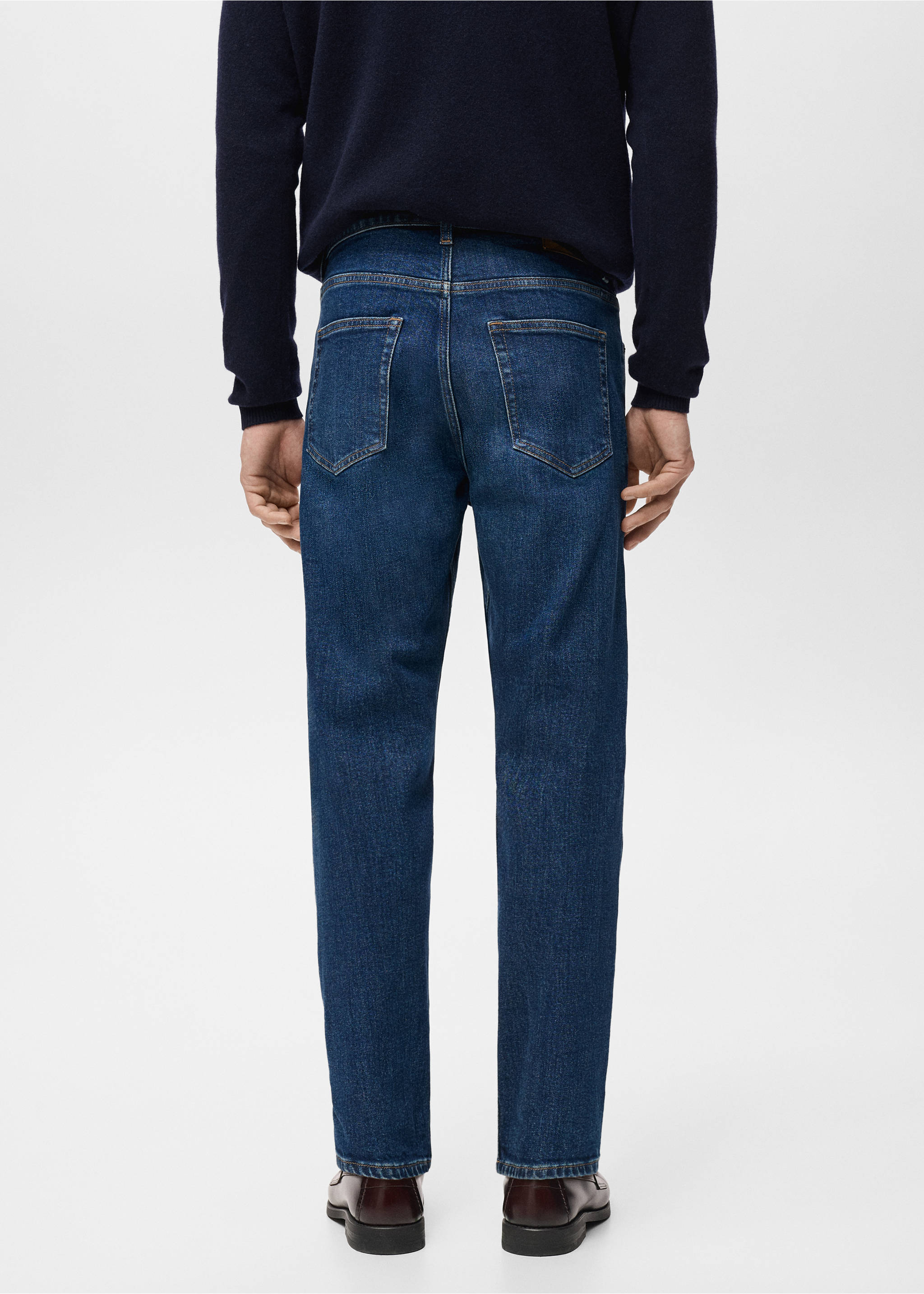 Джинсы Ben cropped tapered fit - Обратная сторона изделия, Темно-синий. Ref: 17031222-00.